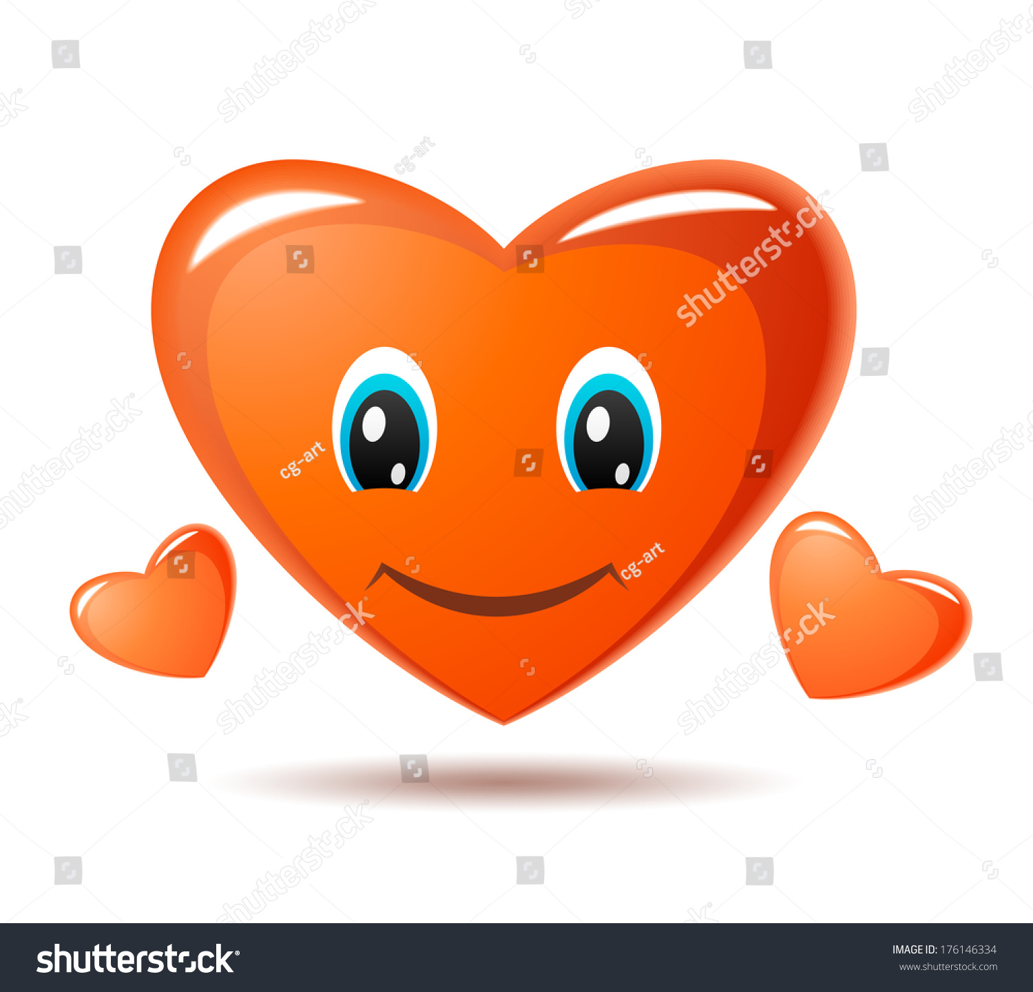 Smiling heart. Raster version of EPS image 76391944 #176146334