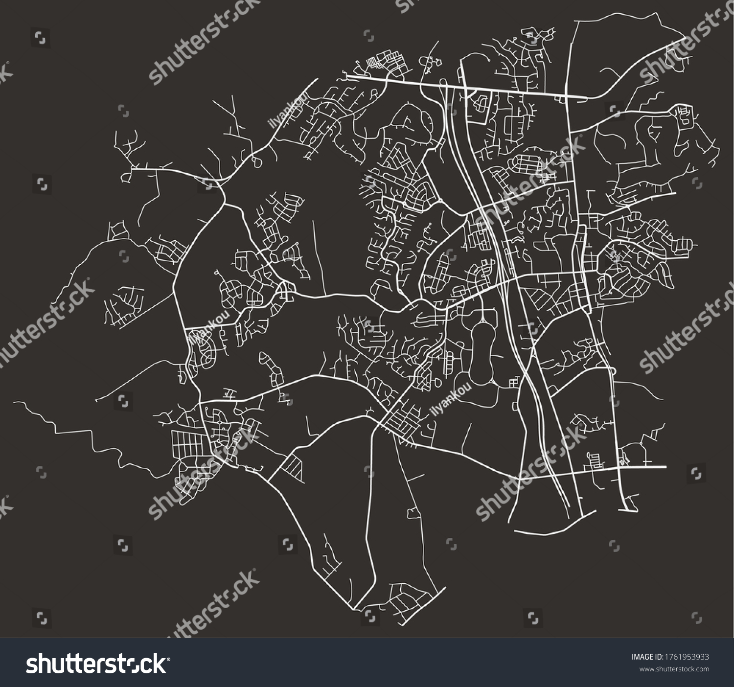 Urban map of Huntersville, North Carolina, - Royalty Free Stock Vector ...