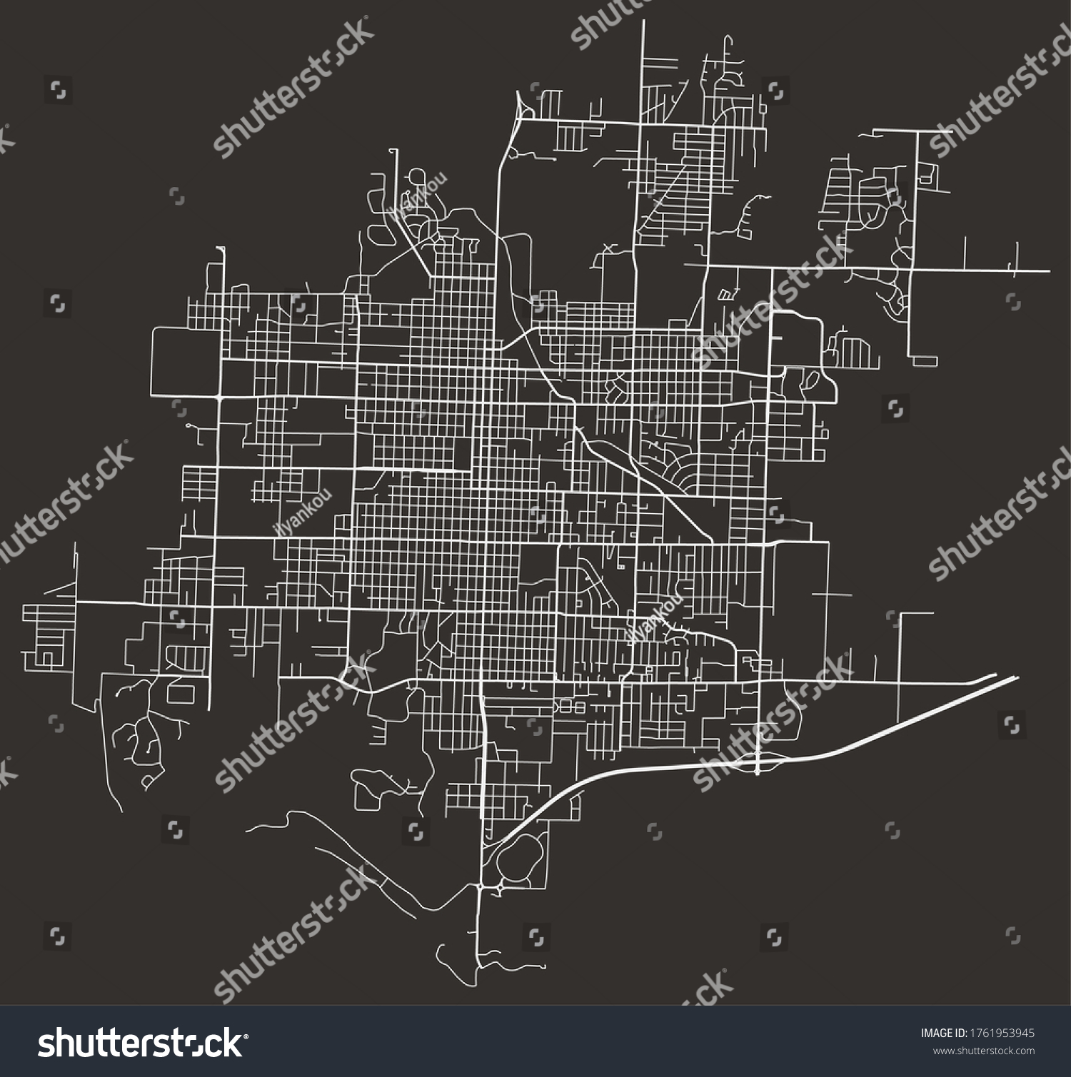 Urban map of Joplin, Missouri, United States. - Royalty Free Stock ...