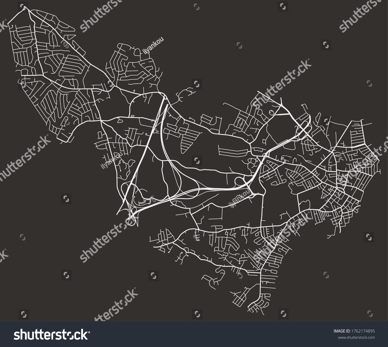 Urban map of Peabody, Massachusetts, - Royalty Free Stock Vector ...