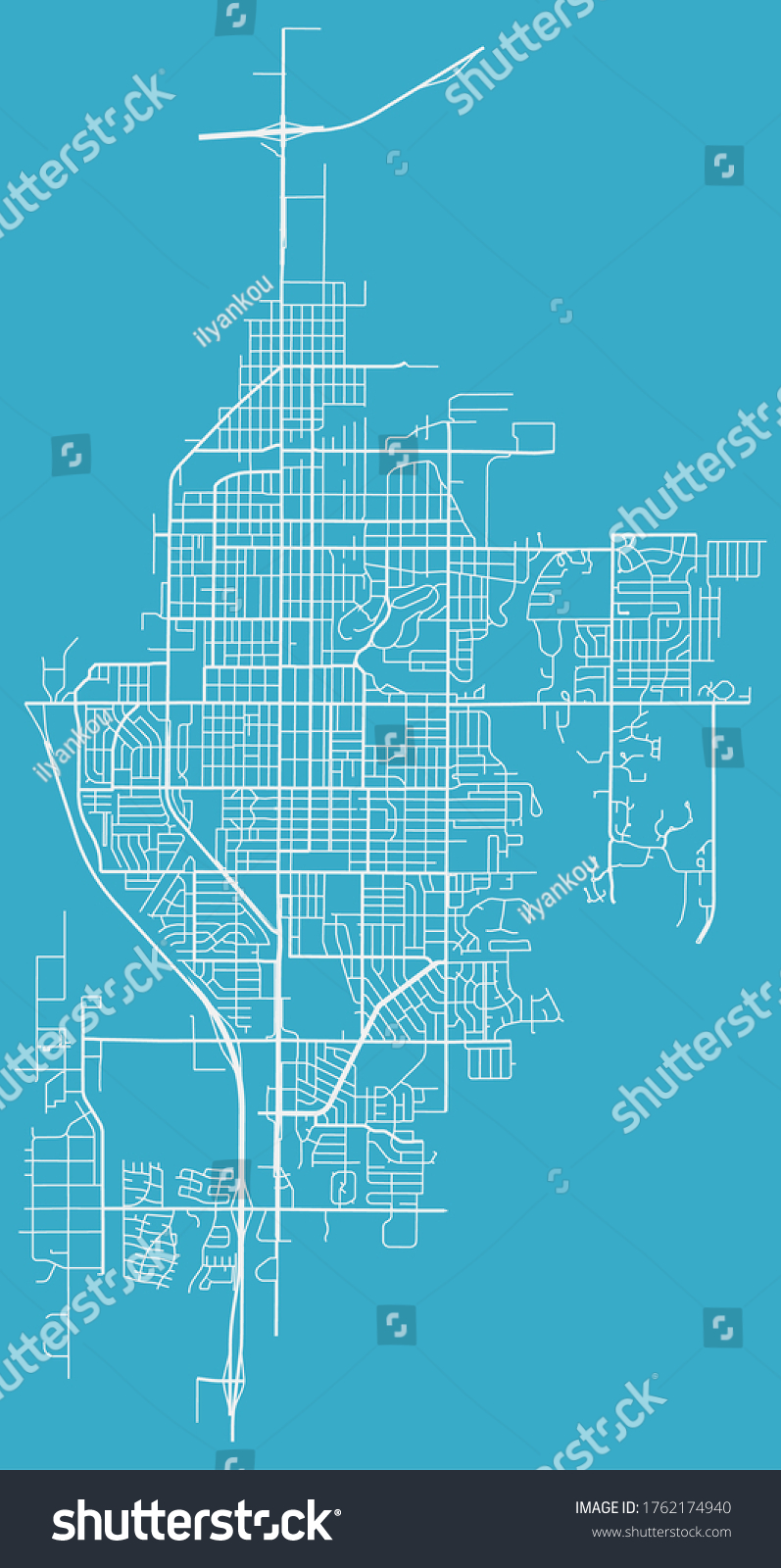 Urban Map Of Salina Kansas USA Downtown And Royalty Free Stock   Avopix 1762174940 