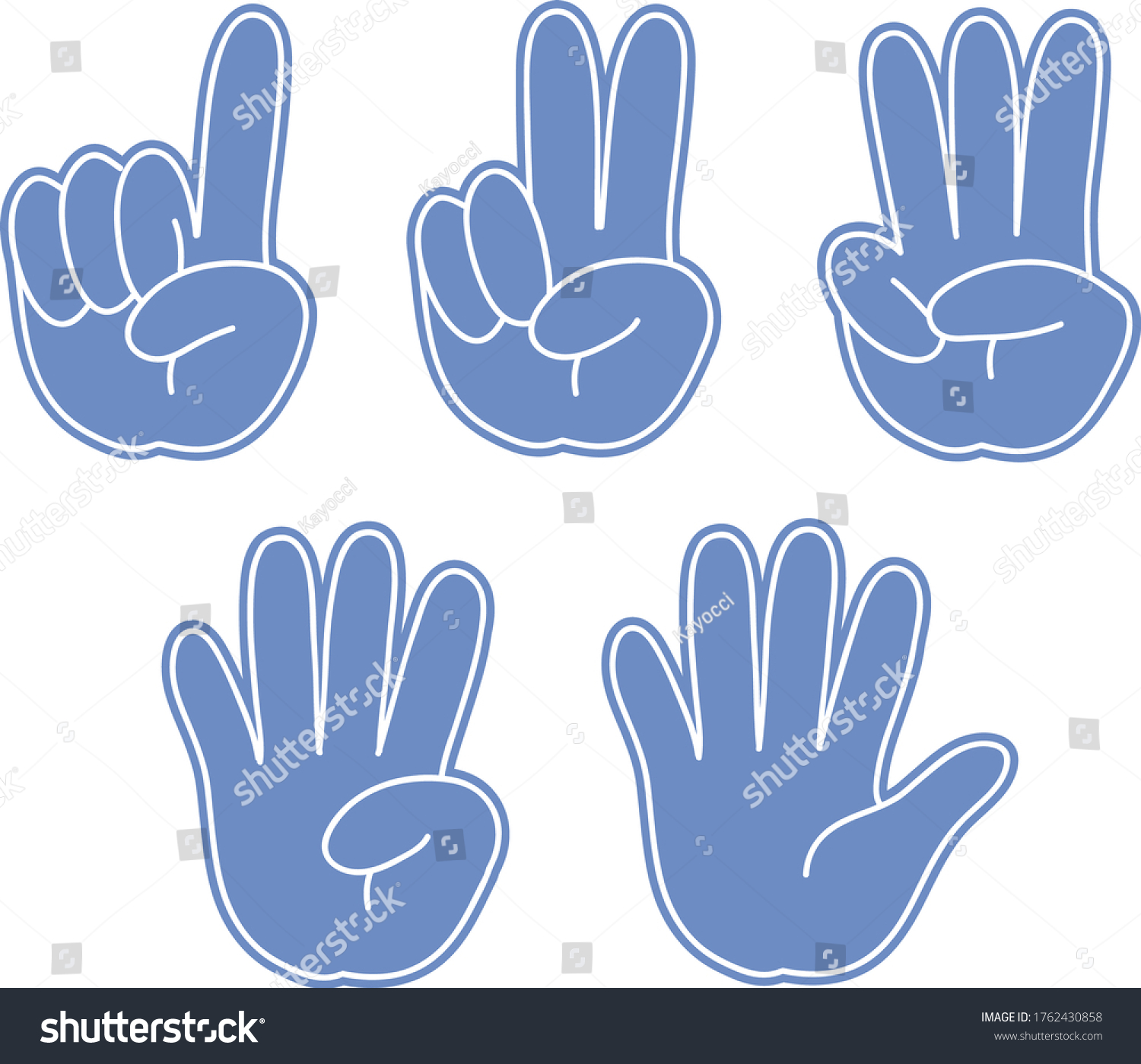 Hand gesture, number - sign set - Royalty Free Stock Vector 1762430858 ...