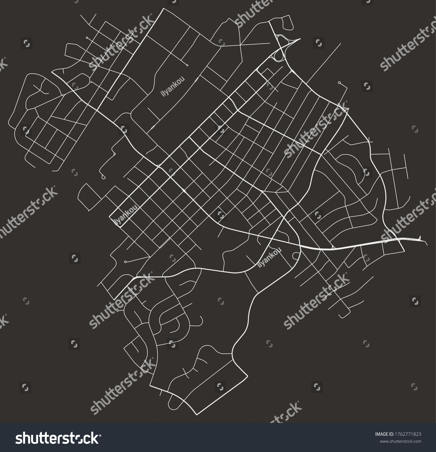 Urban vector map of State College, Pennsylvania, - Royalty Free Stock ...