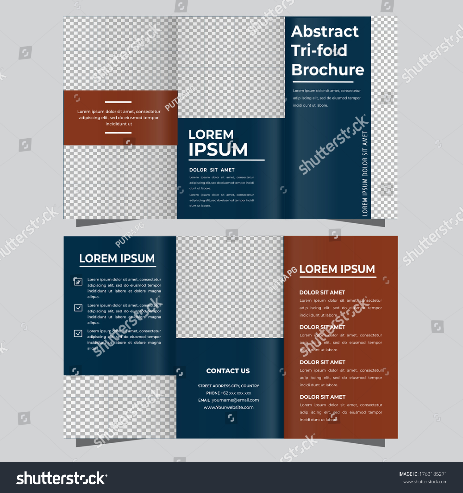 Minimal Trifold Business Brochure Template - Royalty Free Stock Vector ...