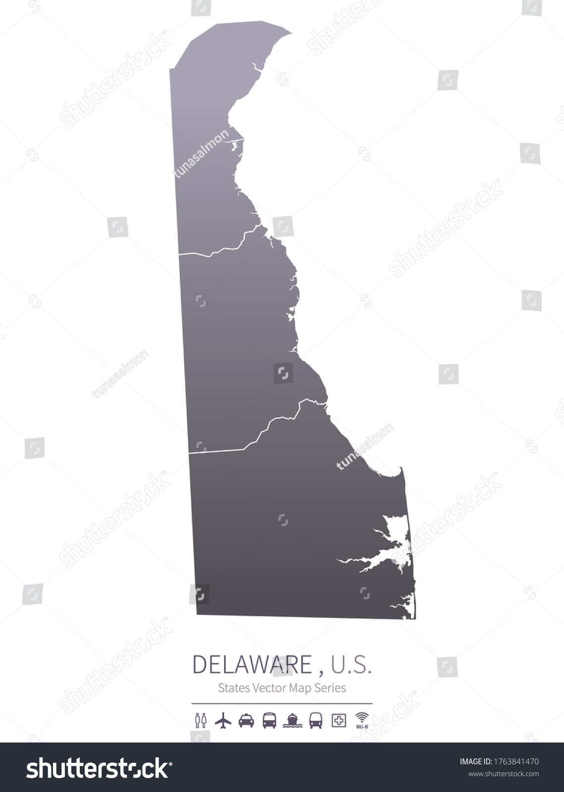 Delaware Map Us States Vector Map Series Royalty Free Stock Vector Avopix 1763841470