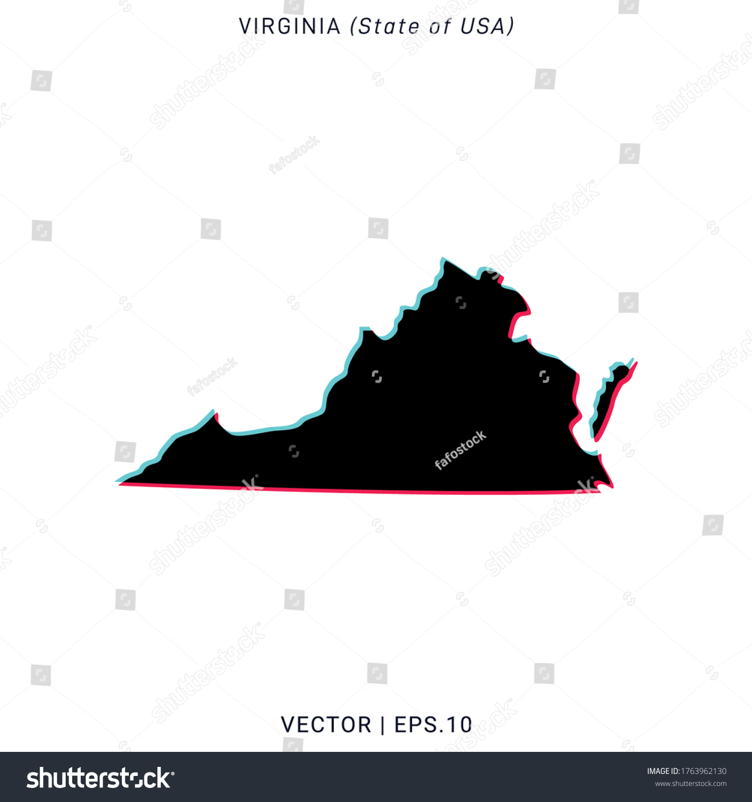 Map of Virginia Vector Design Template - Royalty Free Stock Vector ...