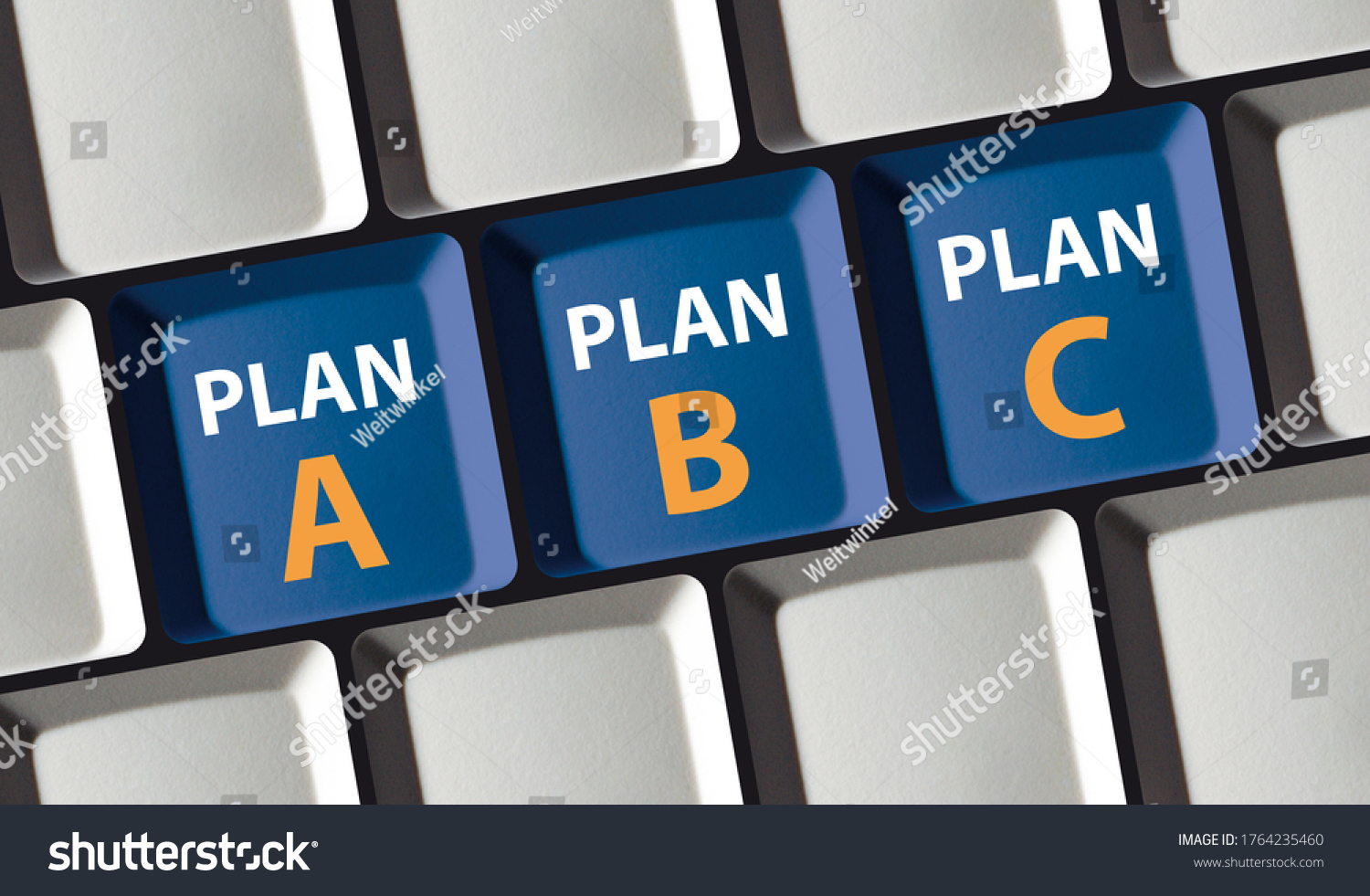 Choose Plan A. Plan B, Plan C Option on computer keyboard #1764235460