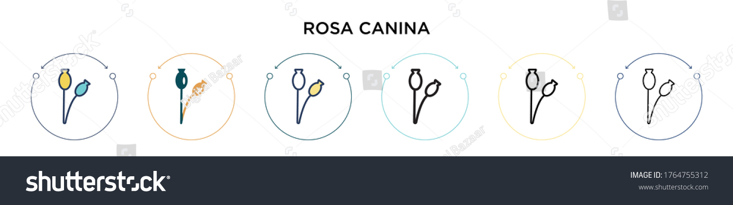 Rosa canina icon in filled, thin line, outline and stroke style. Vector illustration of two colored and black rosa canina vector icons designs can be used for mobile, ui, web #1764755312