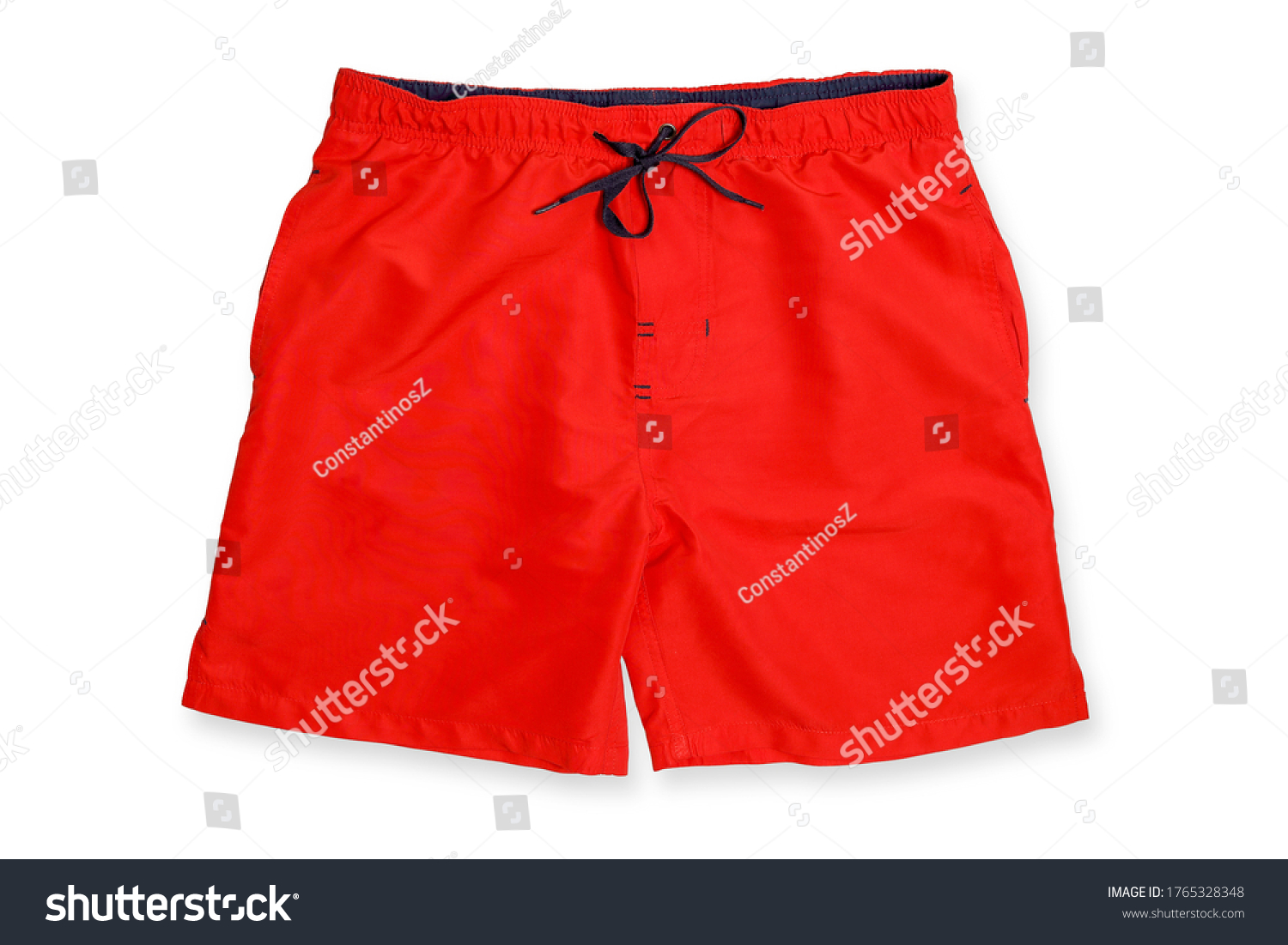 red swimming trunks isolated on white #1765328348