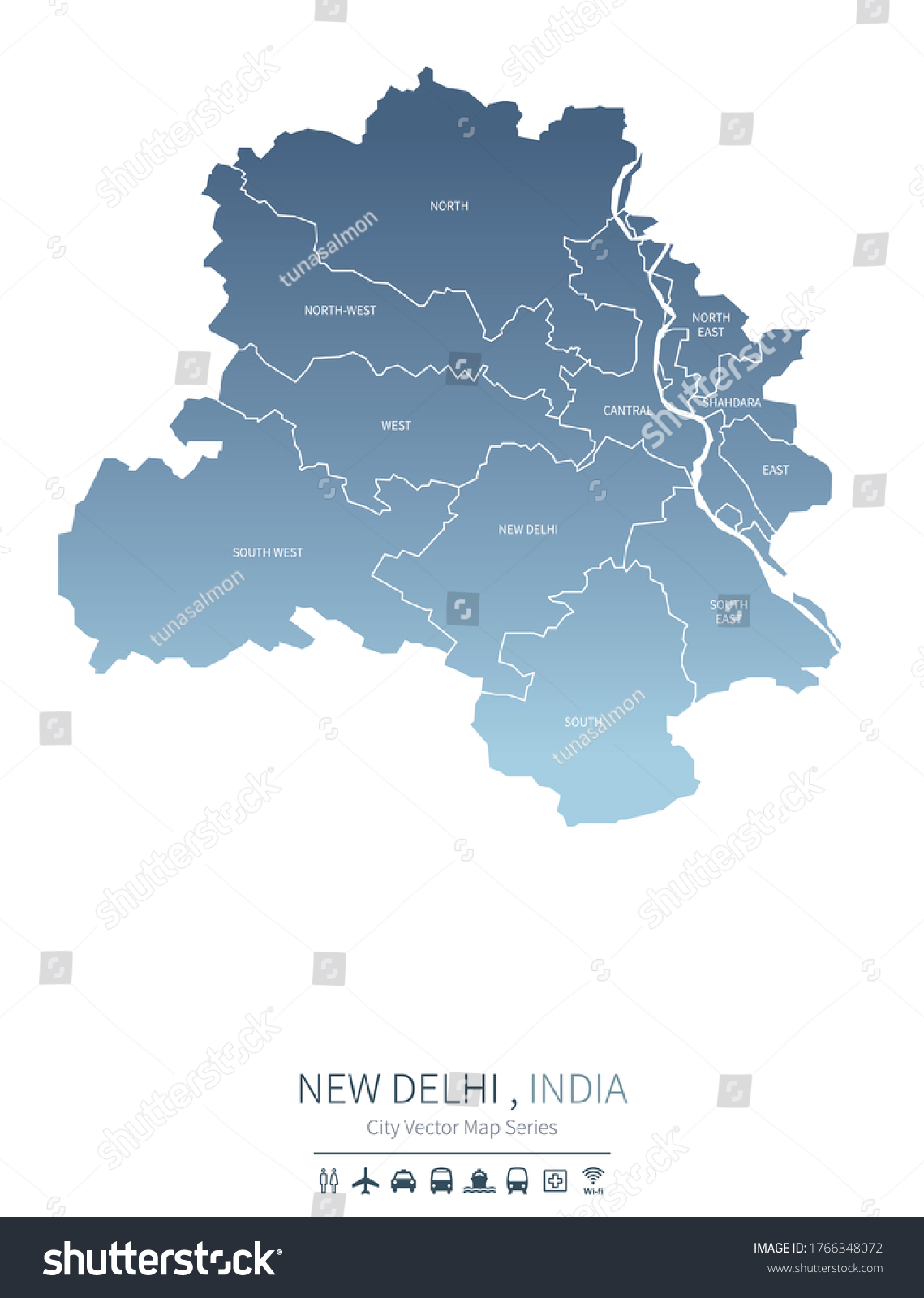 new delhi map. india city vector map. - Royalty Free Stock Vector ...