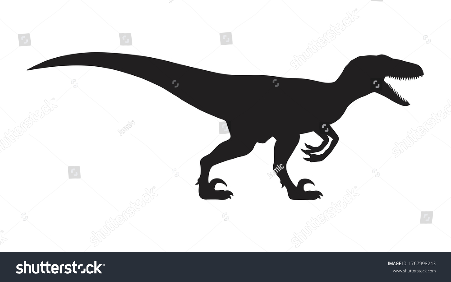 Velociraptor Silhouette Icon Sign Raptor Royalty Free Stock Vector 1767998243