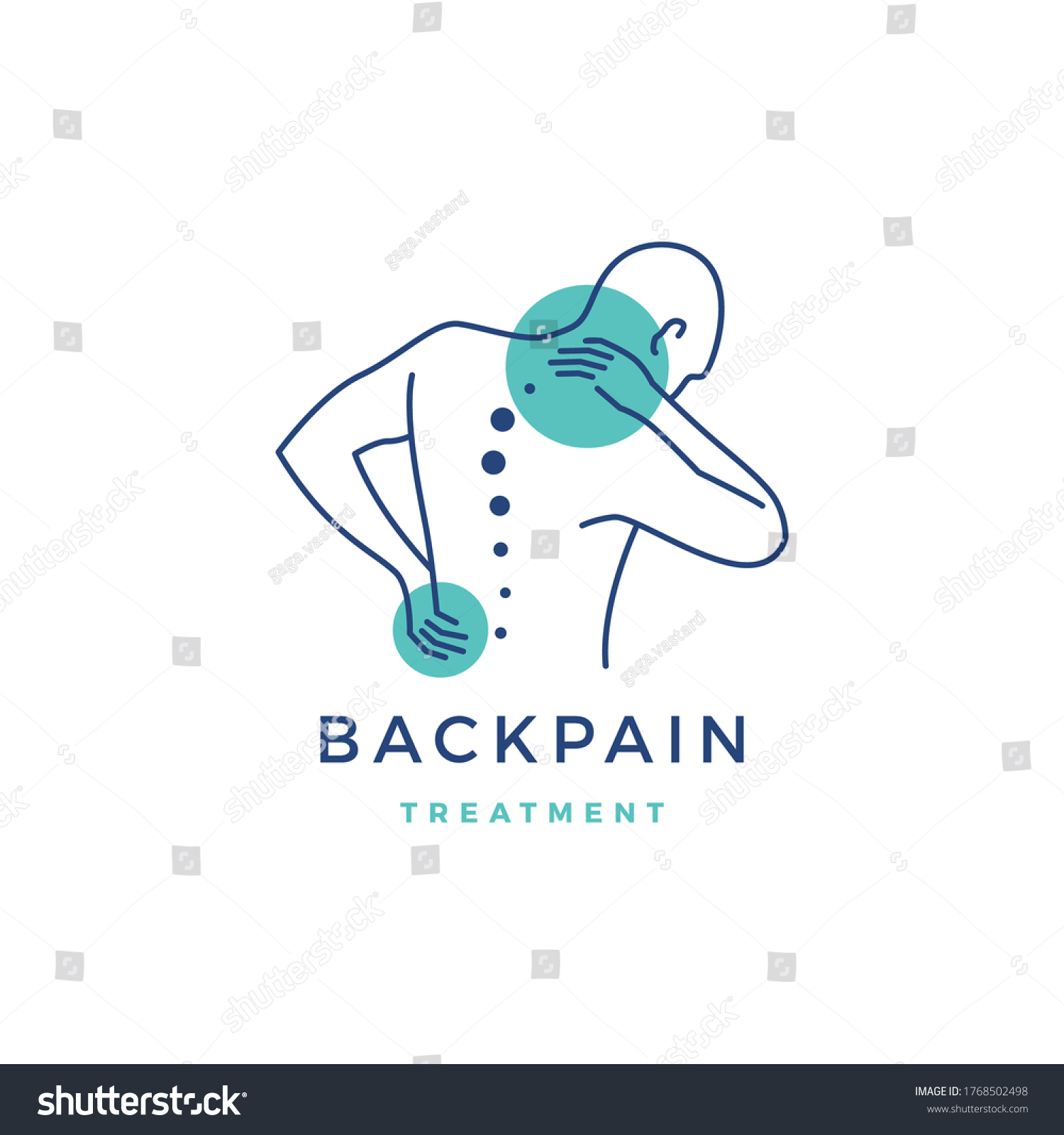 back pain treatment logo vector icon illustration #1768502498