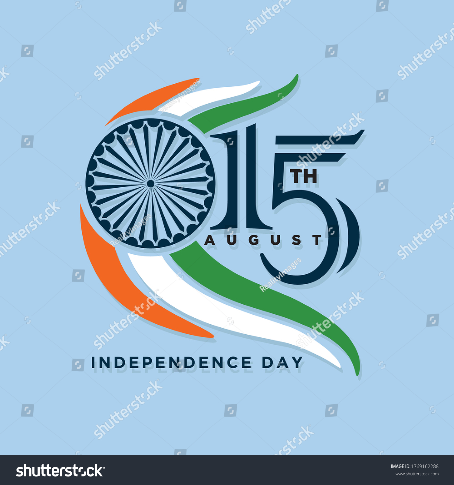 Indian Independence Day Celebration Greeting - Royalty Free Stock 