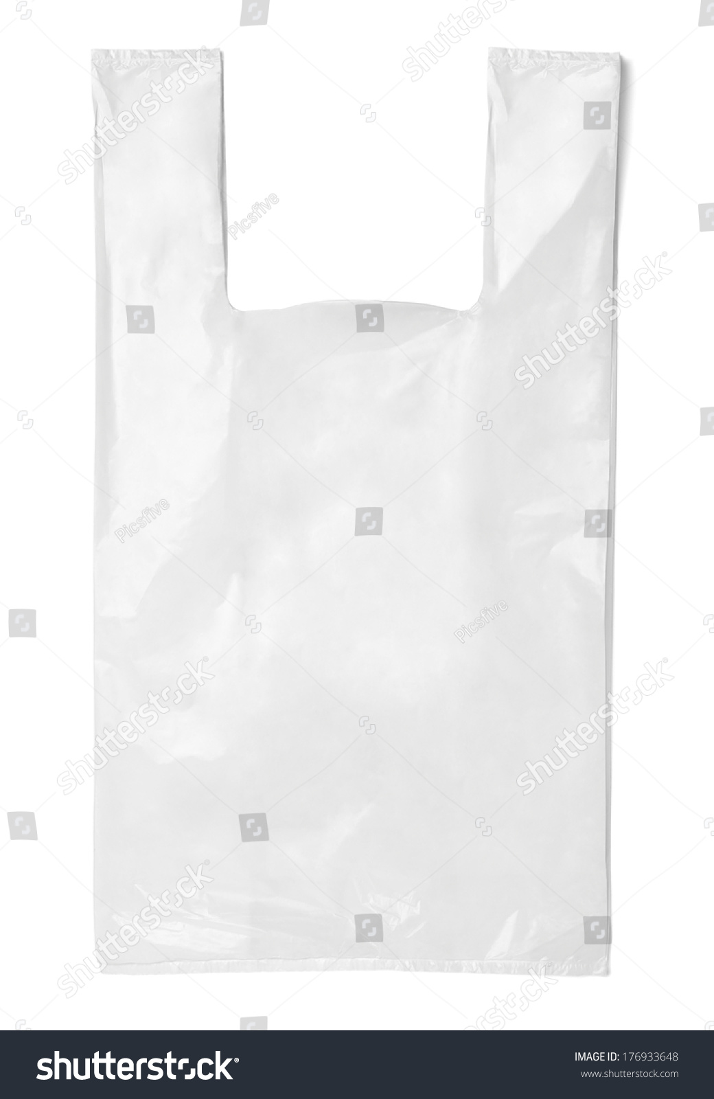 close up of  a white shopping bag on white background #176933648