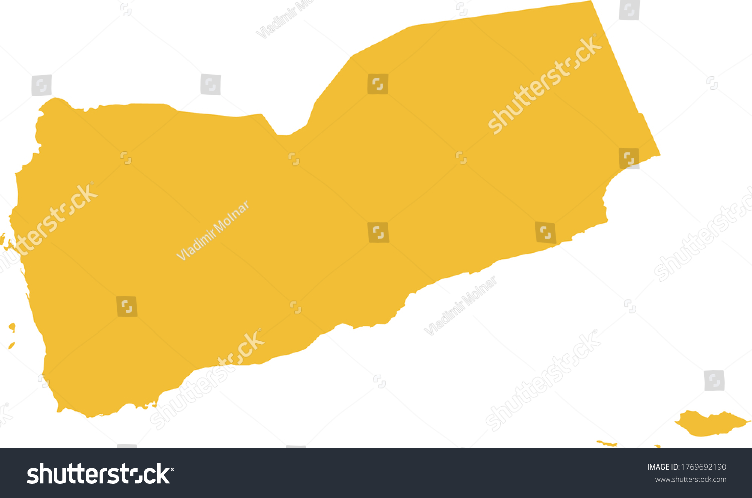 Vector Illustration Of Yemen Map Royalty Free Stock Vector 1769692190 