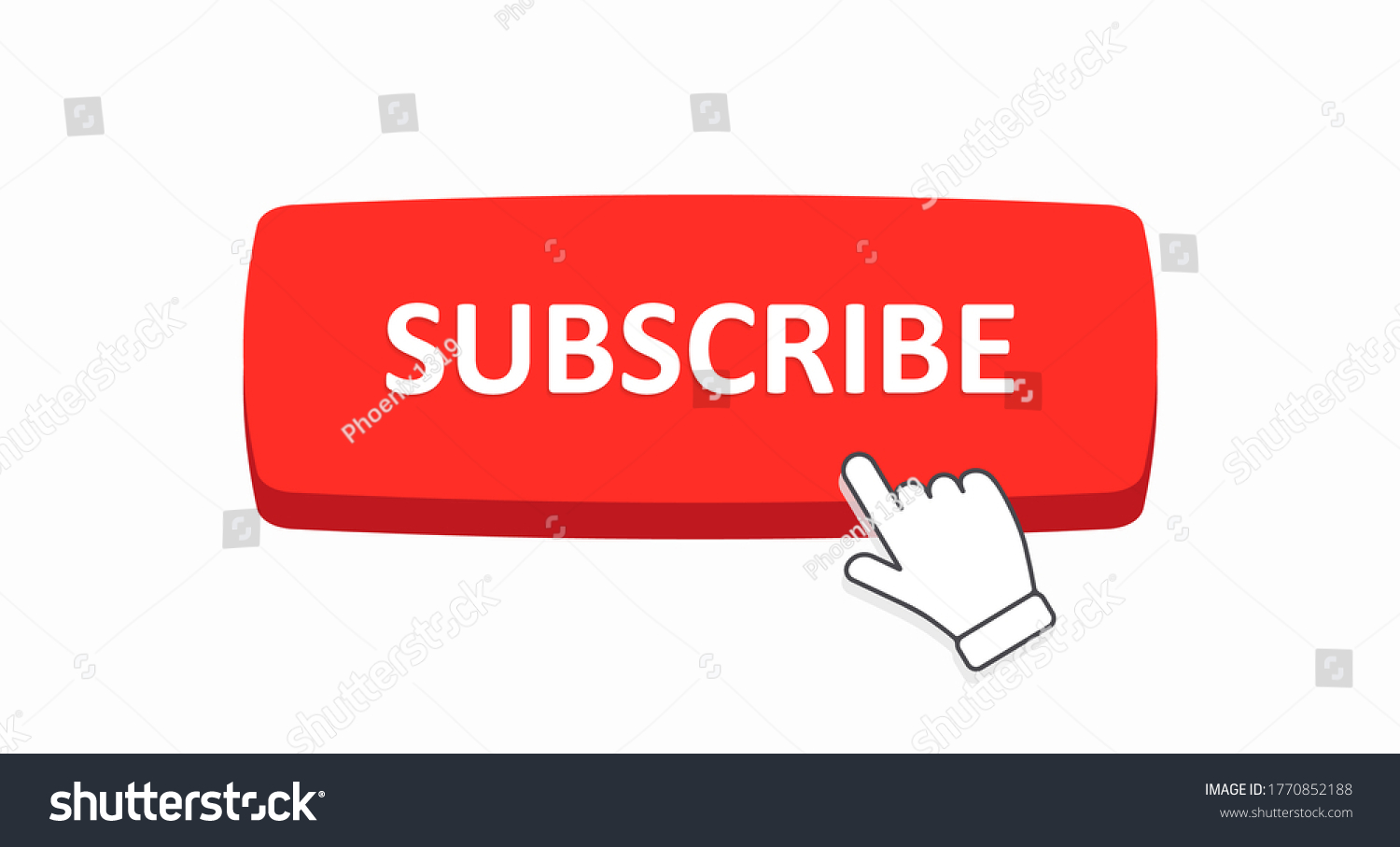 A rectangular Subscribe button with a clicked - Royalty Free Stock ...