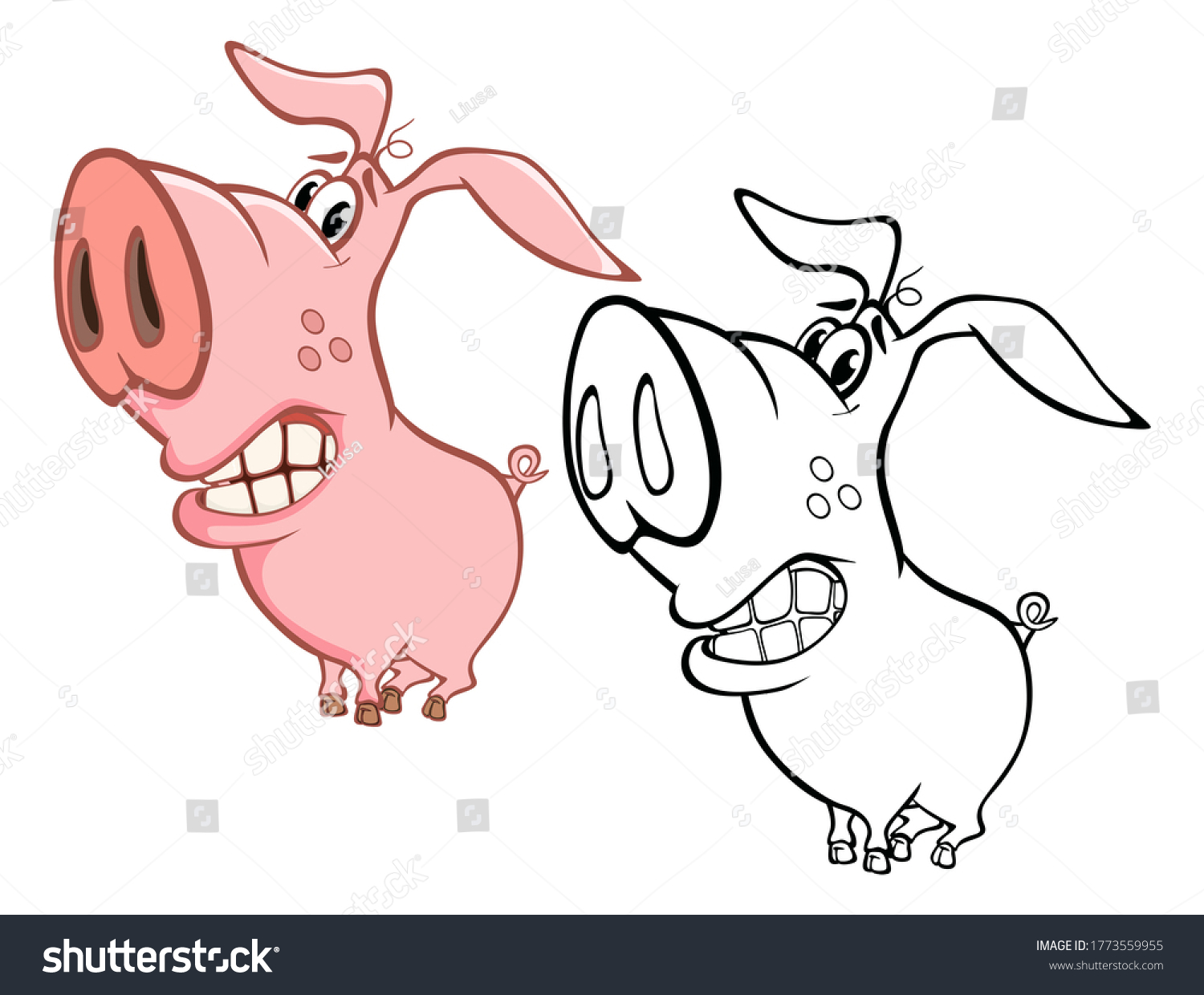 Illustration of a Cute Cartoon Character Pig - Royalty Free Stock Photo ...