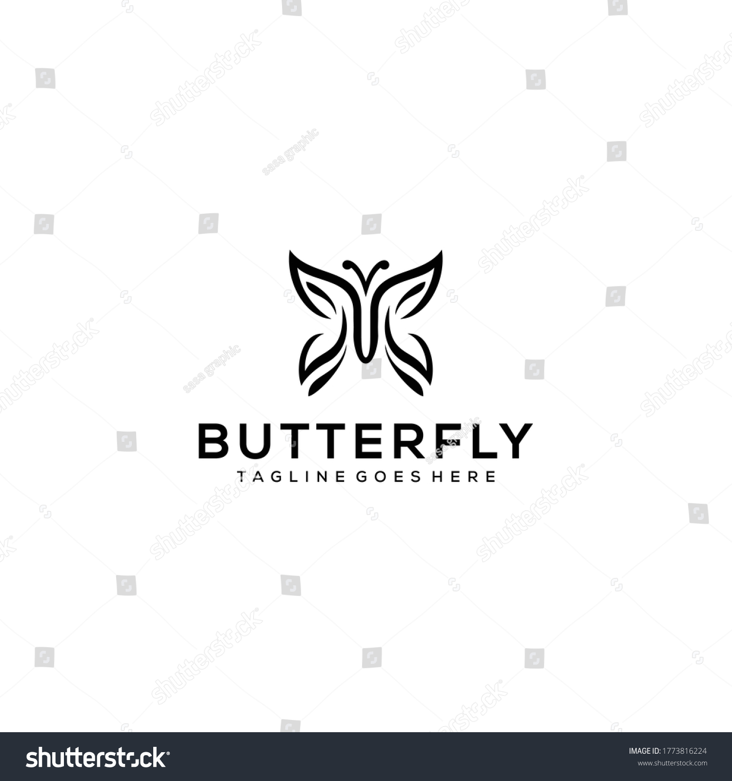 Creative modern Butterfly logo design template - Royalty Free Stock ...