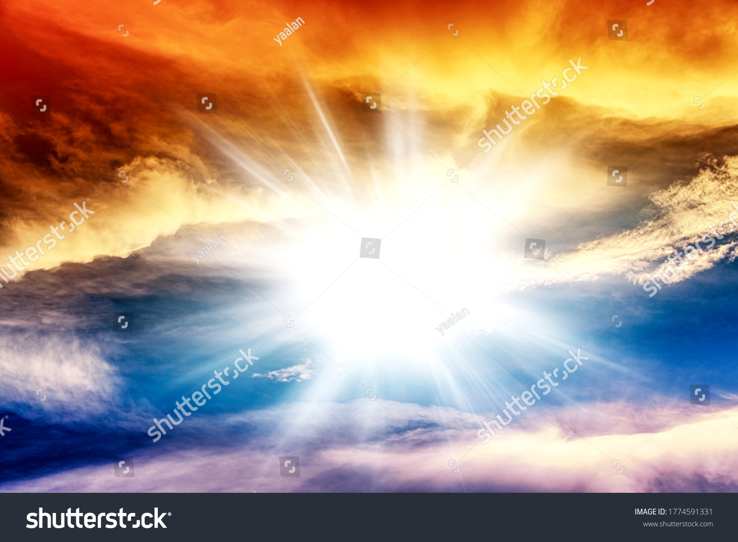 Colorful sky and sunrise. Natural landscape of the atmosphere #1774591331