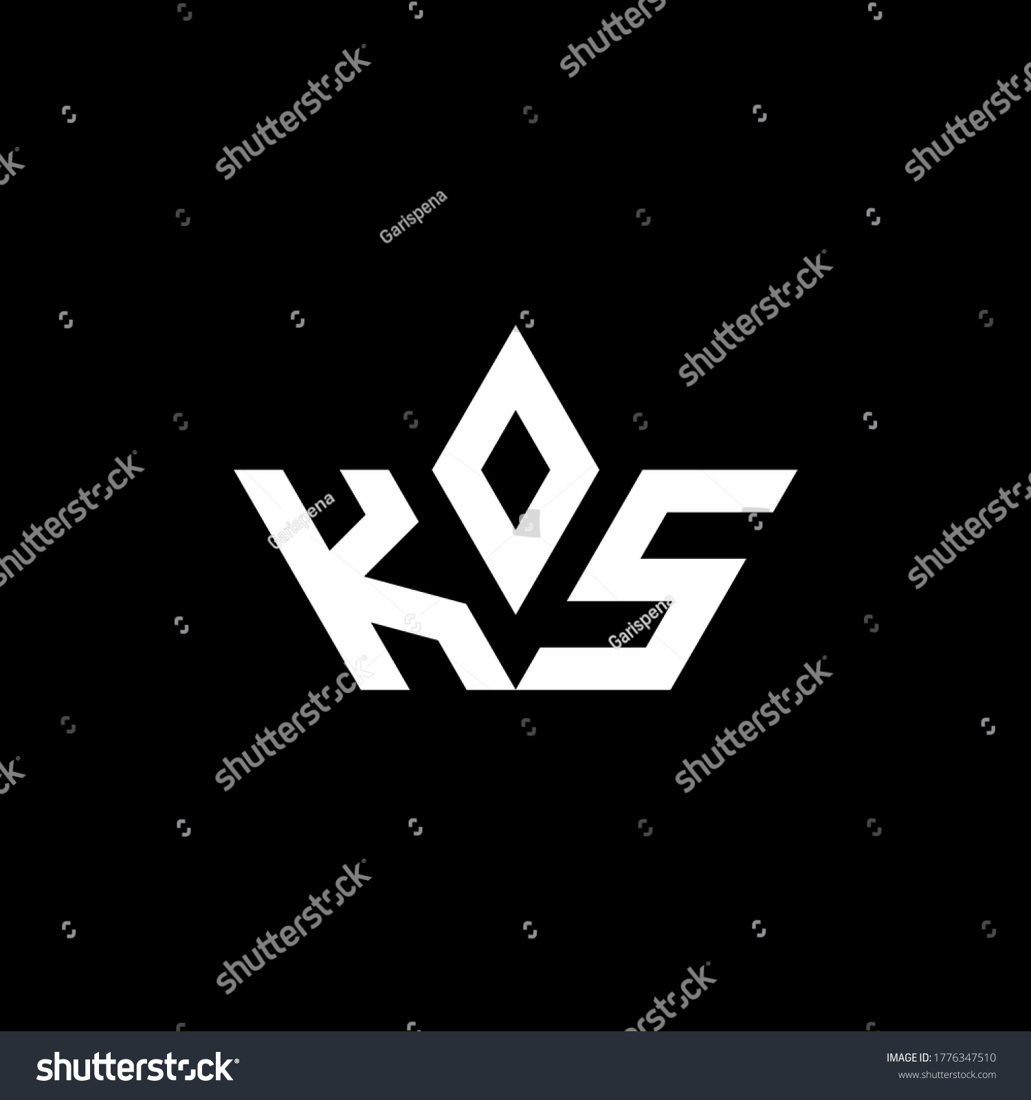 KS monogram logo with crown shape luxury style - Royalty Free Stock ...