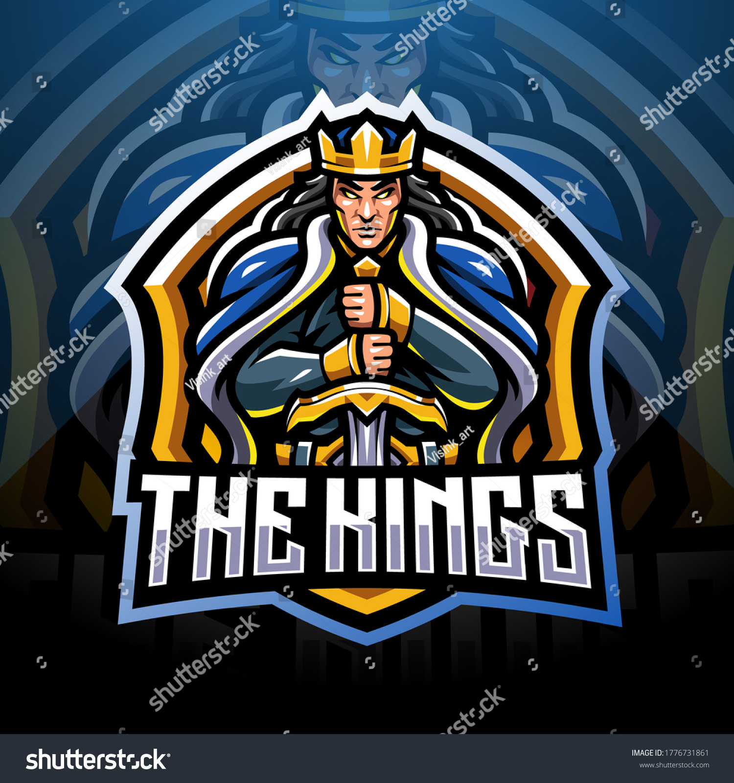 The King esport mascot logo design - Royalty Free Stock Vector ...