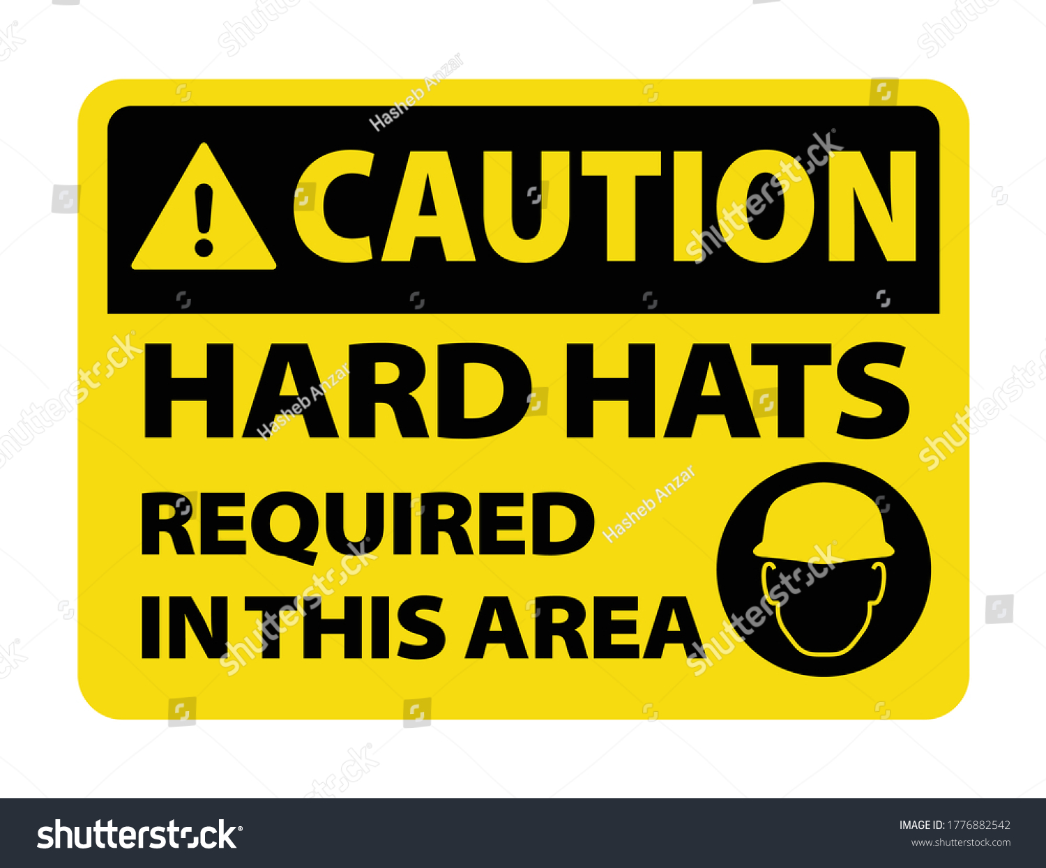 Caution Hard Hat Area. Caution Hard Hats - Royalty Free Stock Vector ...