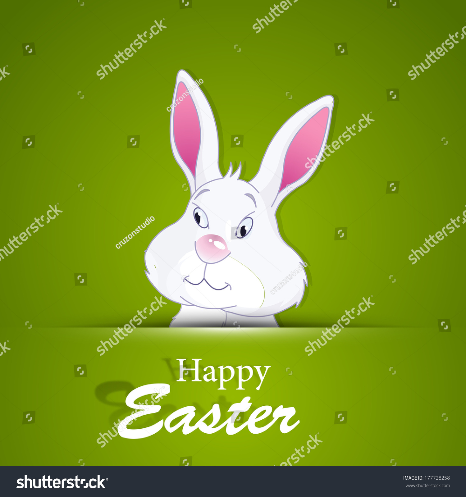 Easter bunny on green background. #177728258