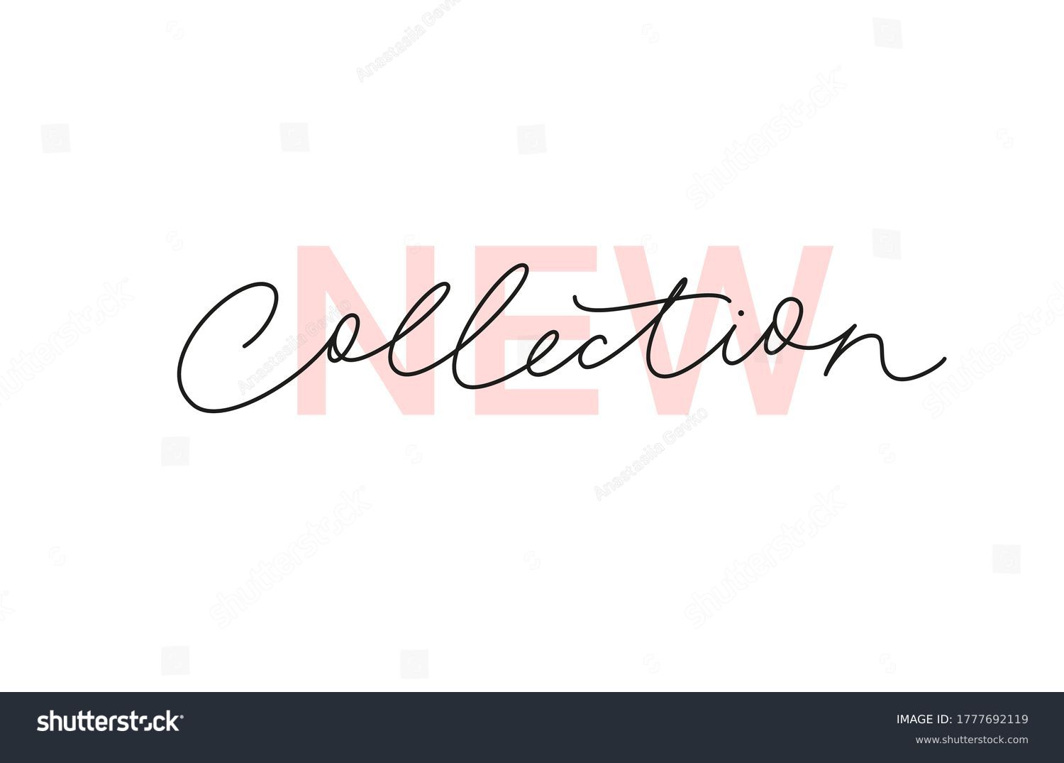 New collection continuous line vector lettering. Modern slogan handwritten vector calligraphy. Black paint lettering isolated on white background. Design for social media, advertising design, banner, #1777692119