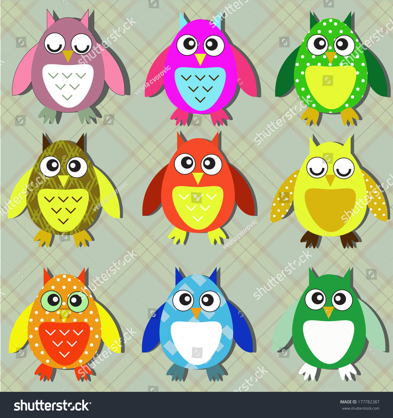 colorful owls #177782387