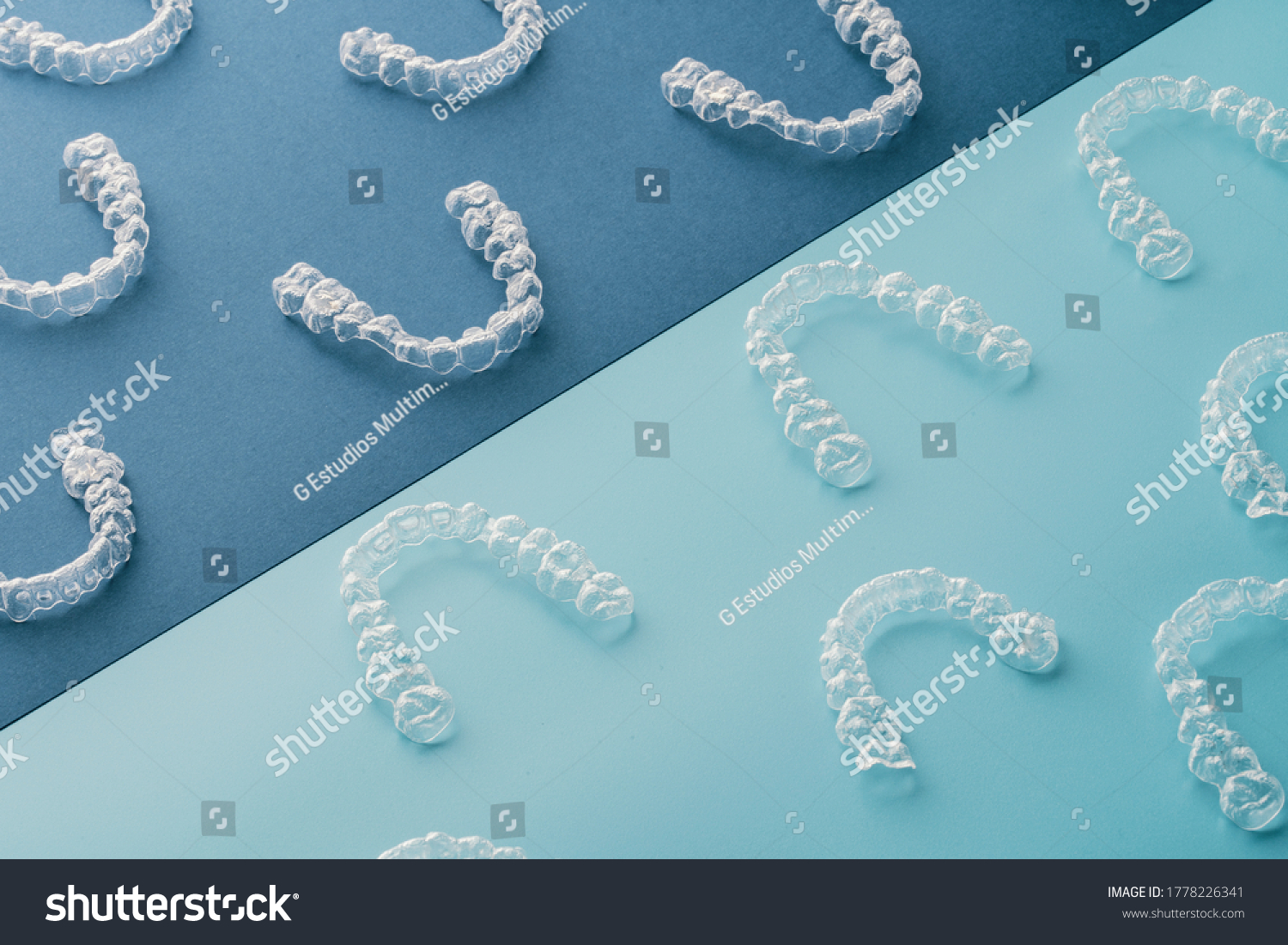 Transparent invisible dental aligners or braces aplicable for an orthodontic dental treatment #1778226341