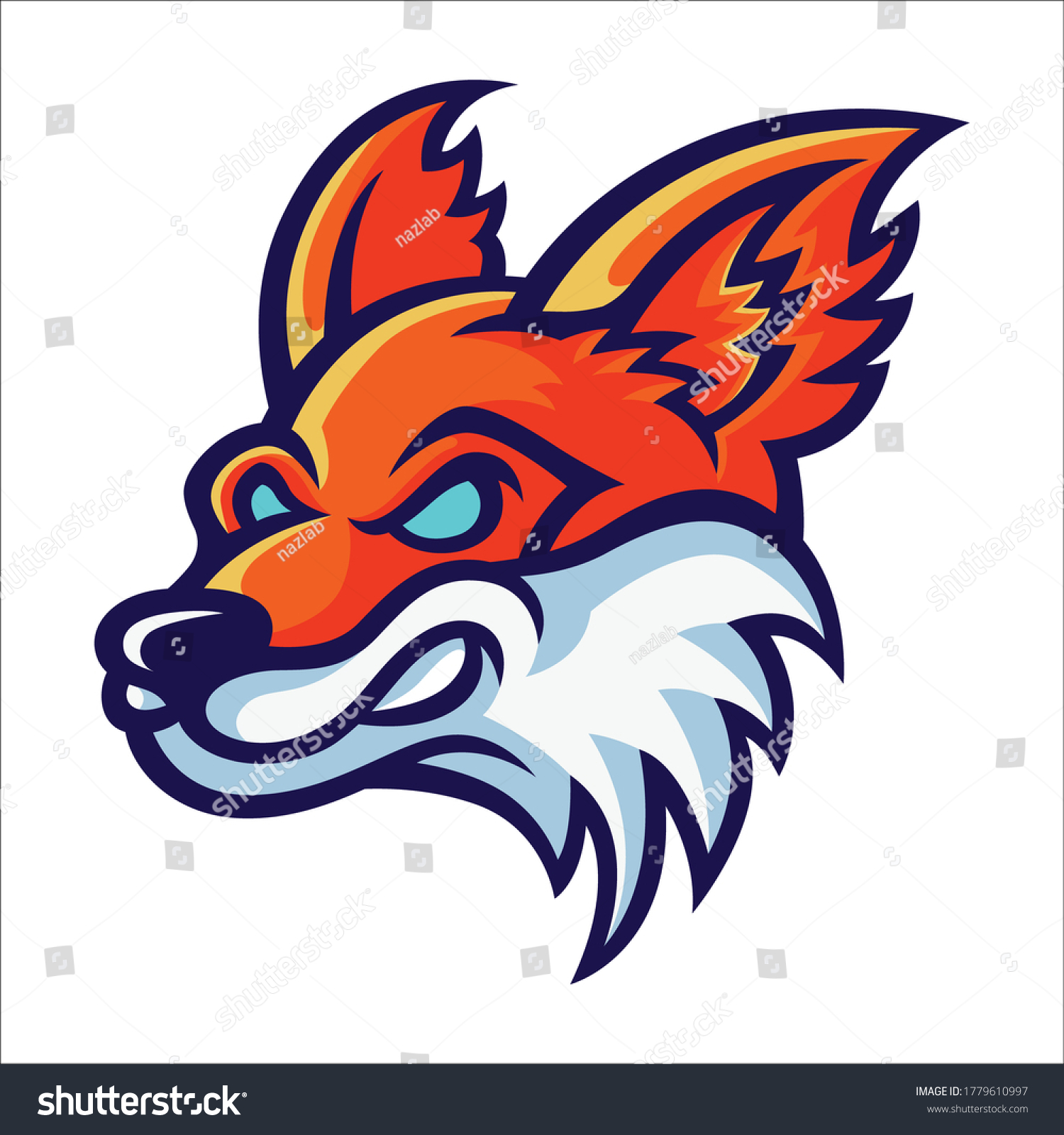 esport logo design fox head - Royalty Free Stock Vector 1779610997