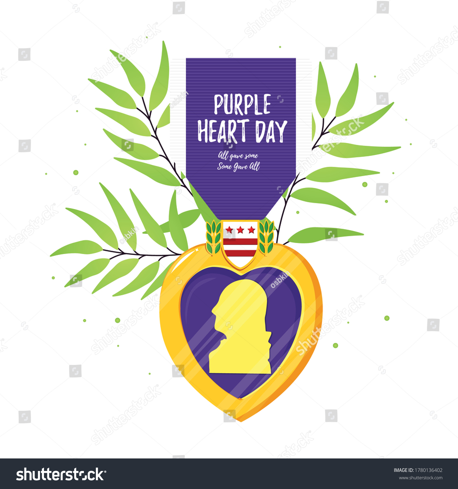 Purple Heart Day. Isolated vector badge and - Royalty Free Stock Vector ...