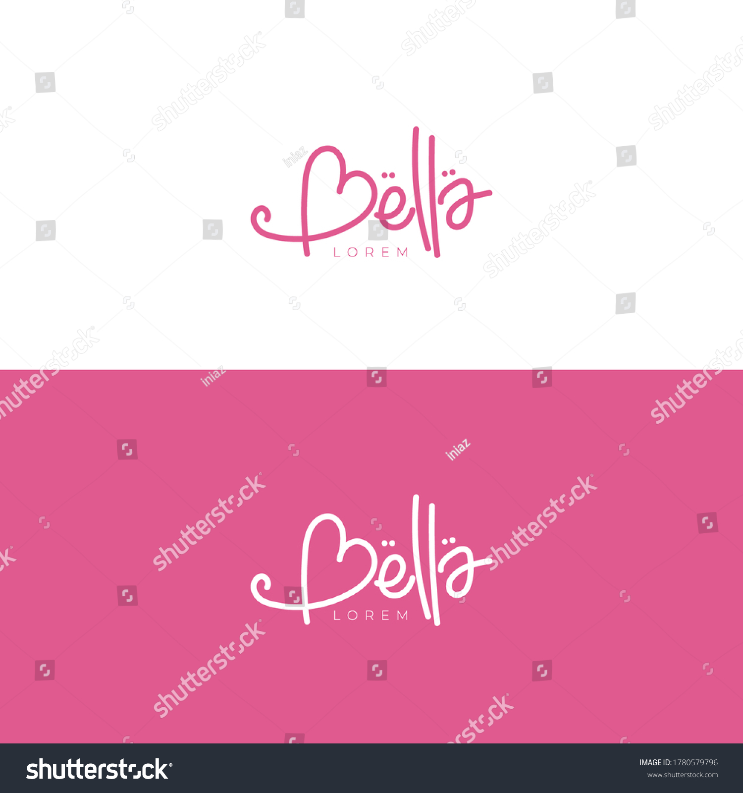 Logotype design with Bella naming with pink color for beauty or cosmetic logo #1780579796