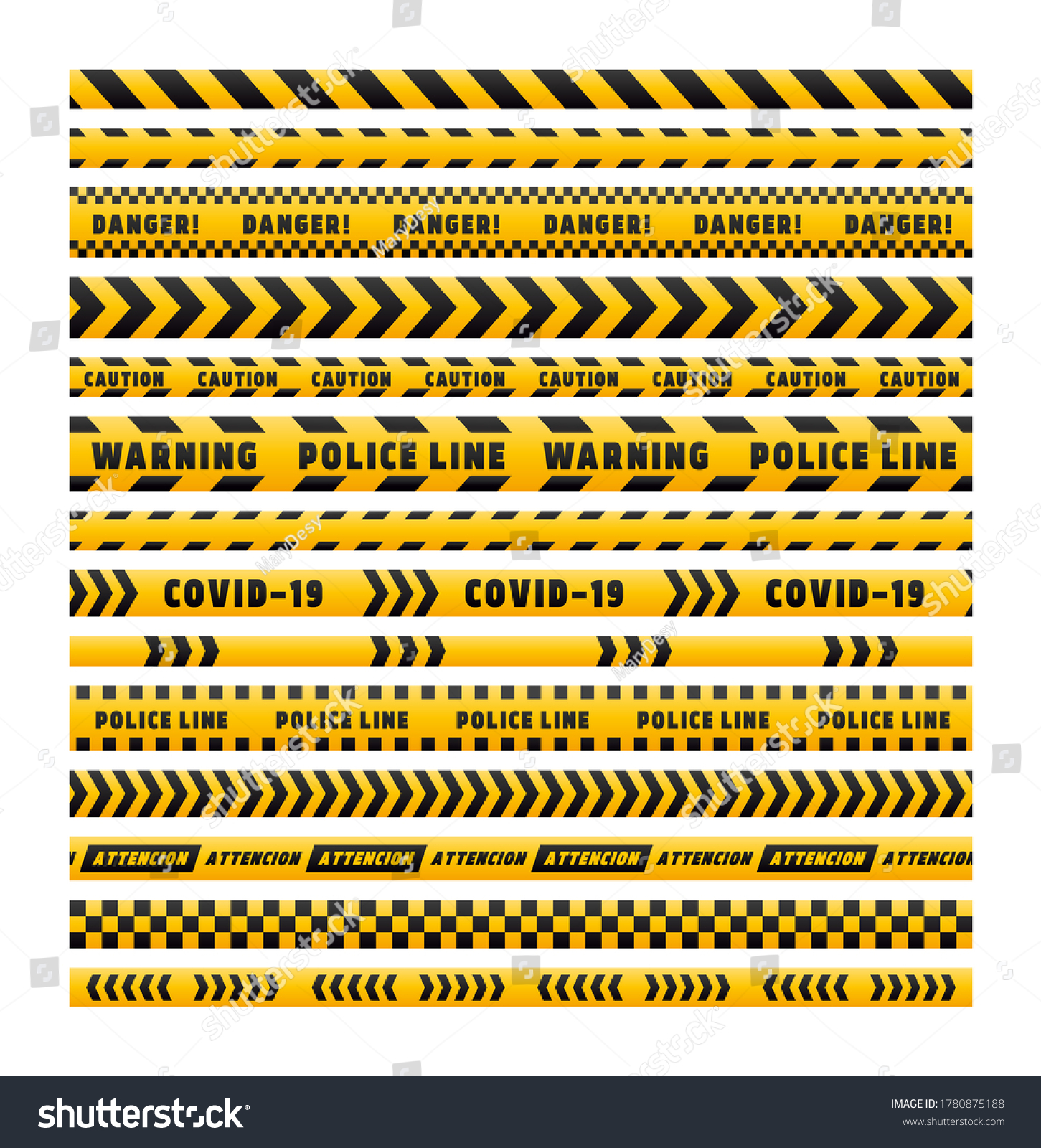 Warning tape. Vector seamless caution and danger - Royalty Free Stock ...