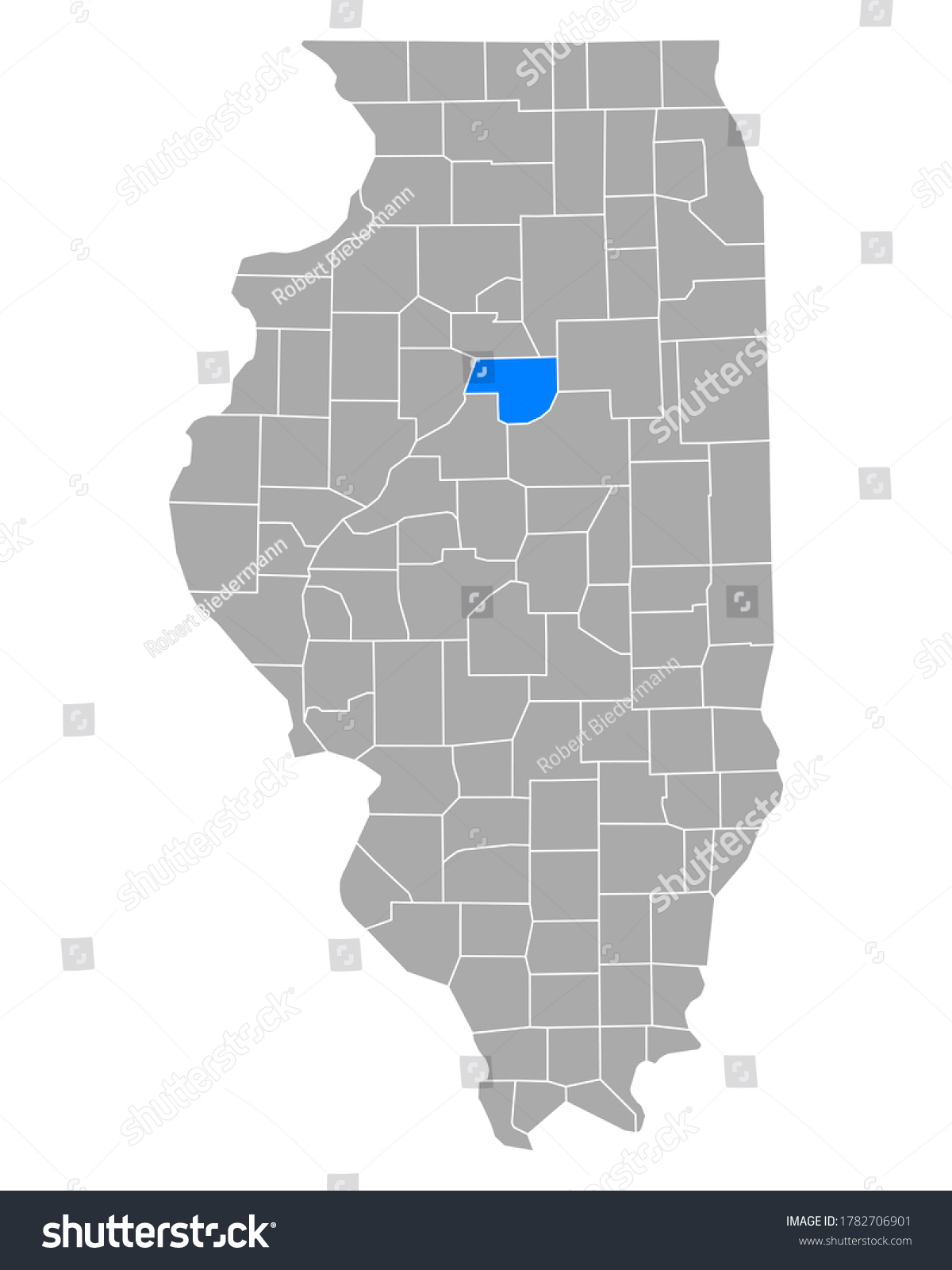 Map of Woodford in Illinois on white - Royalty Free Stock Vector ...