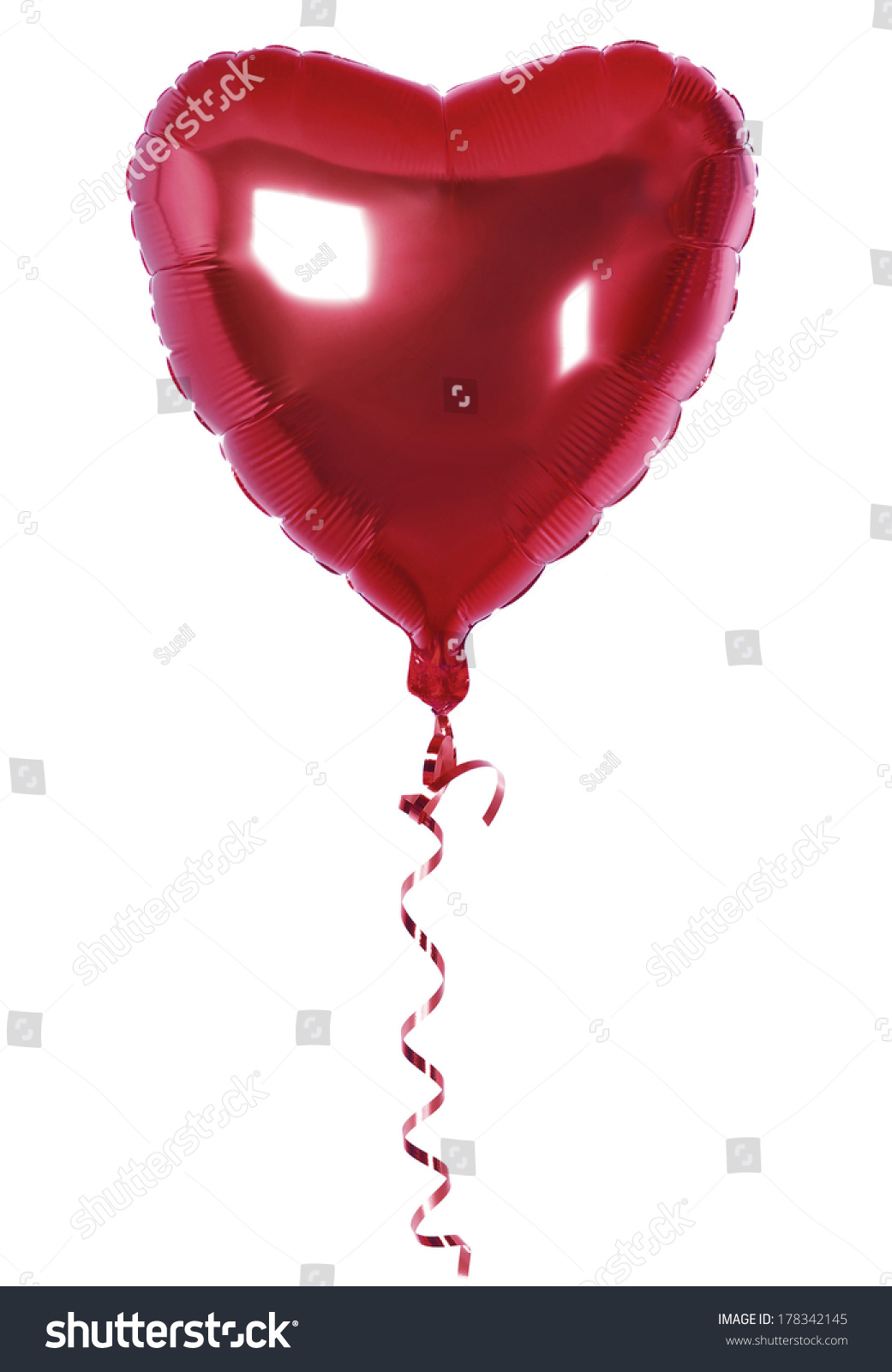 foil balloon of Bright red heart  #178342145