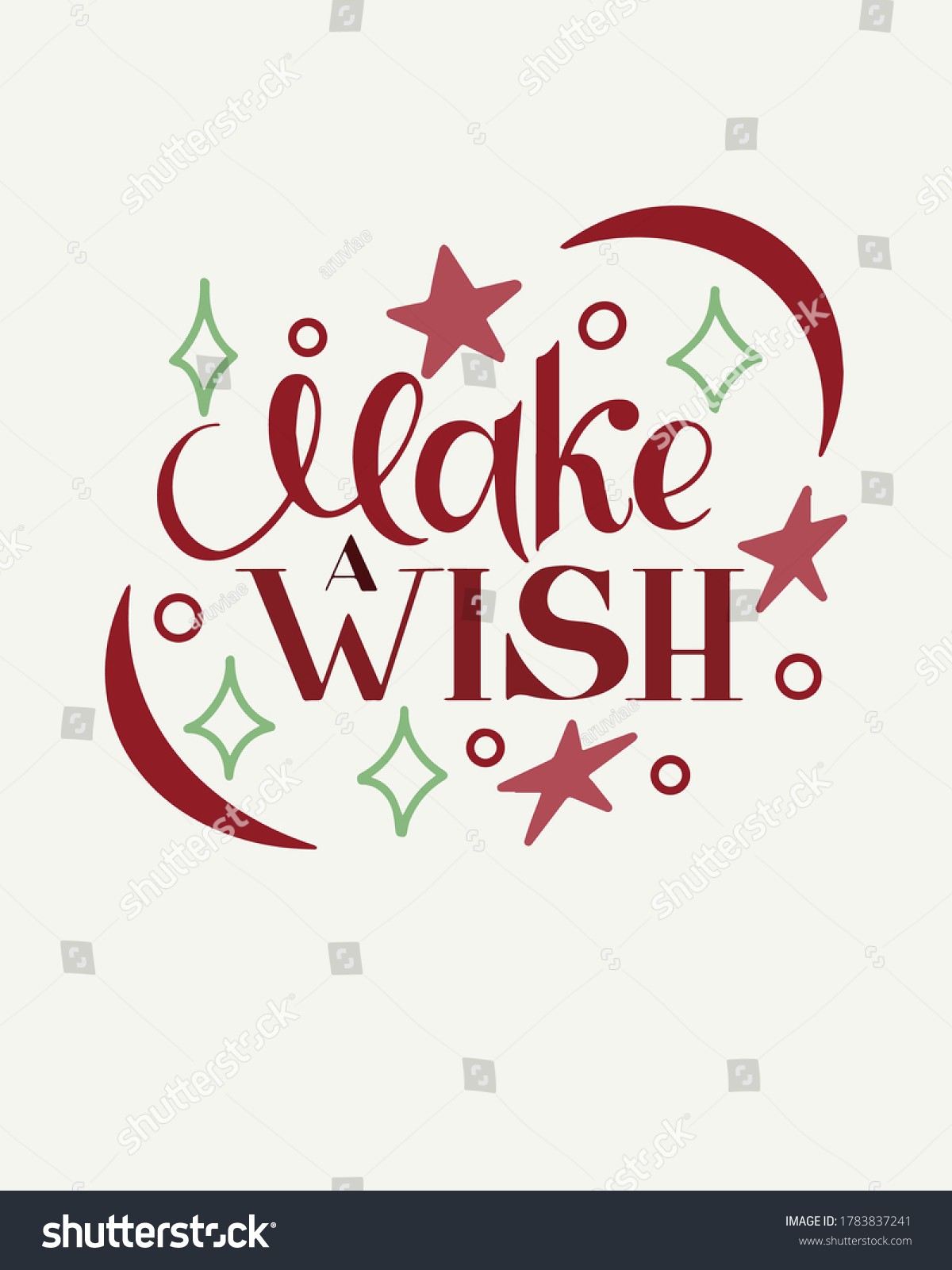 Make a wish lettering composition festive design - Royalty Free Stock ...
