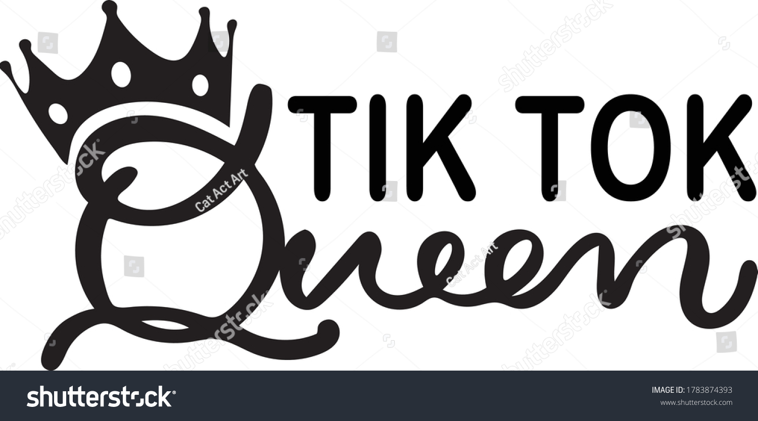 Tik Tok Queensublimation Designs Hand Drawn Royalty Free Stock