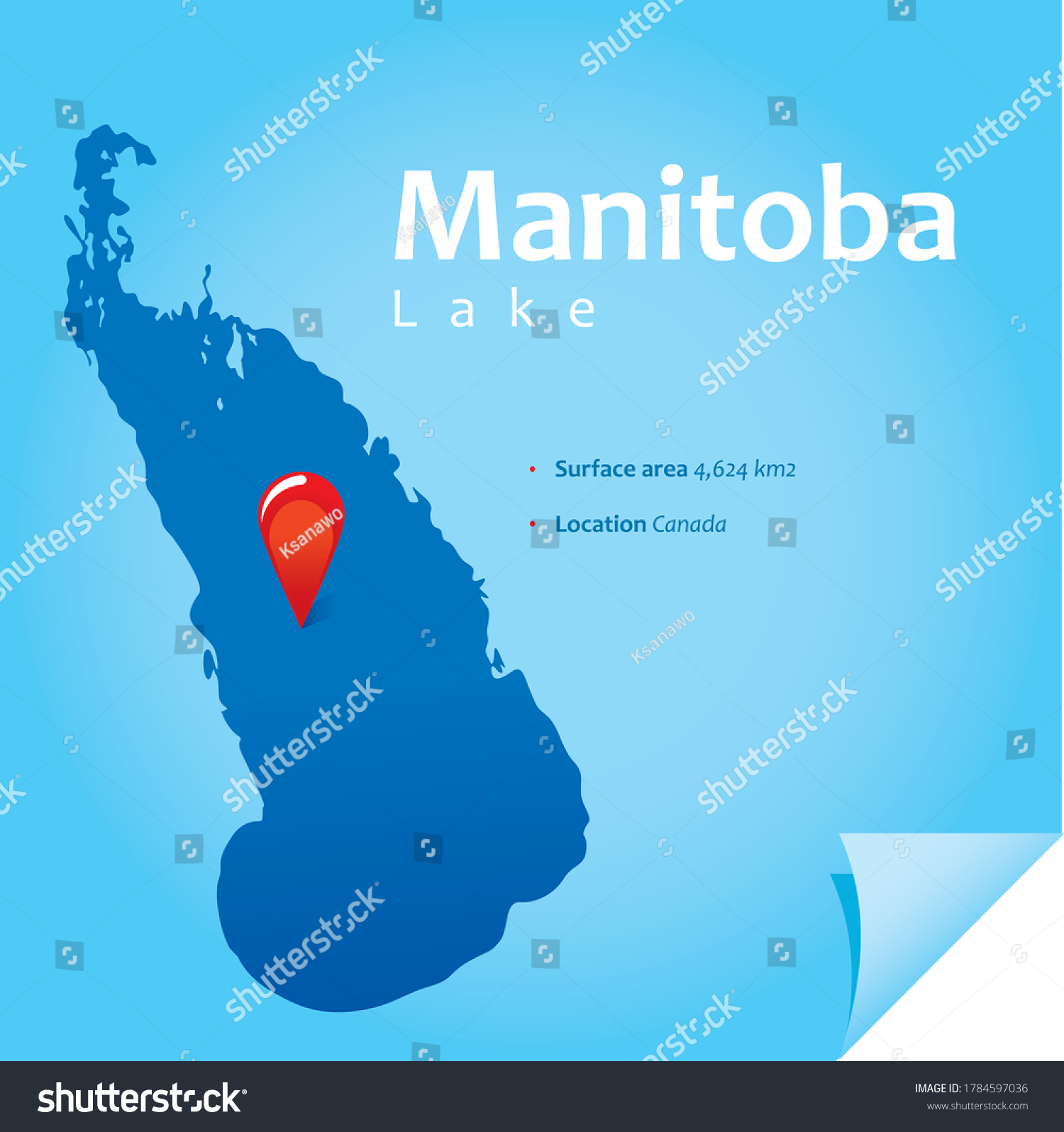 Map Of Lake Manitoba Vector Illustration Royalty Free Stock Vector   Avopix 1784597036 