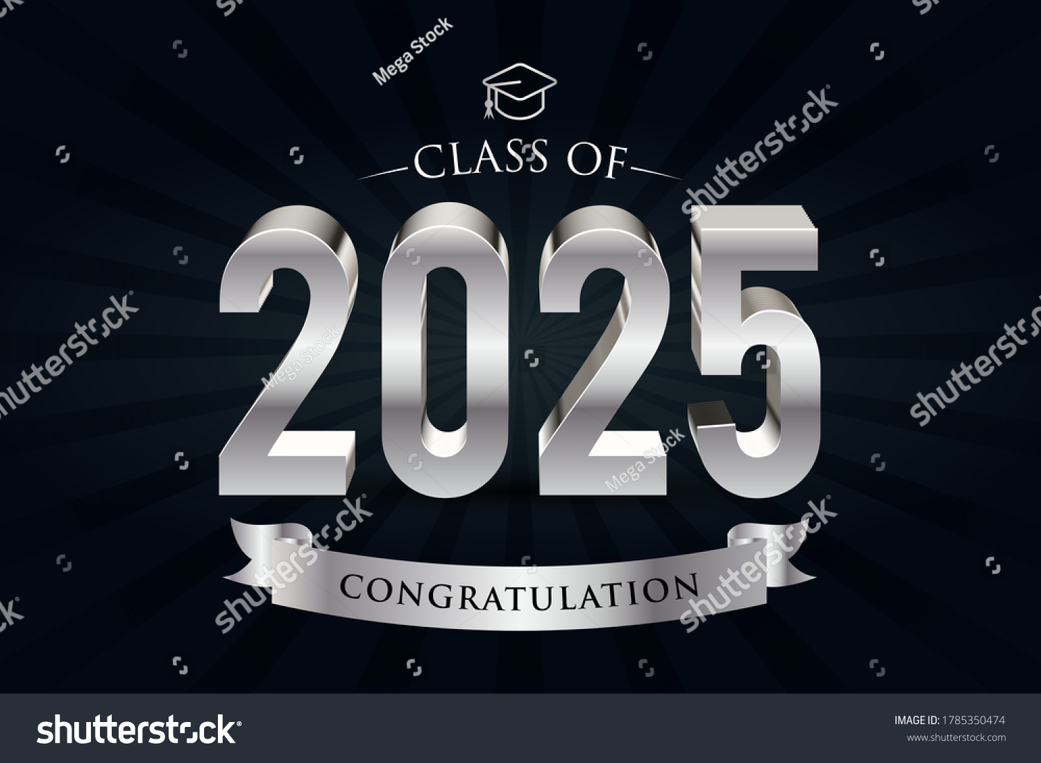 Class of 2025. Congrats Graduates. 3d lettering Royalty Free Stock