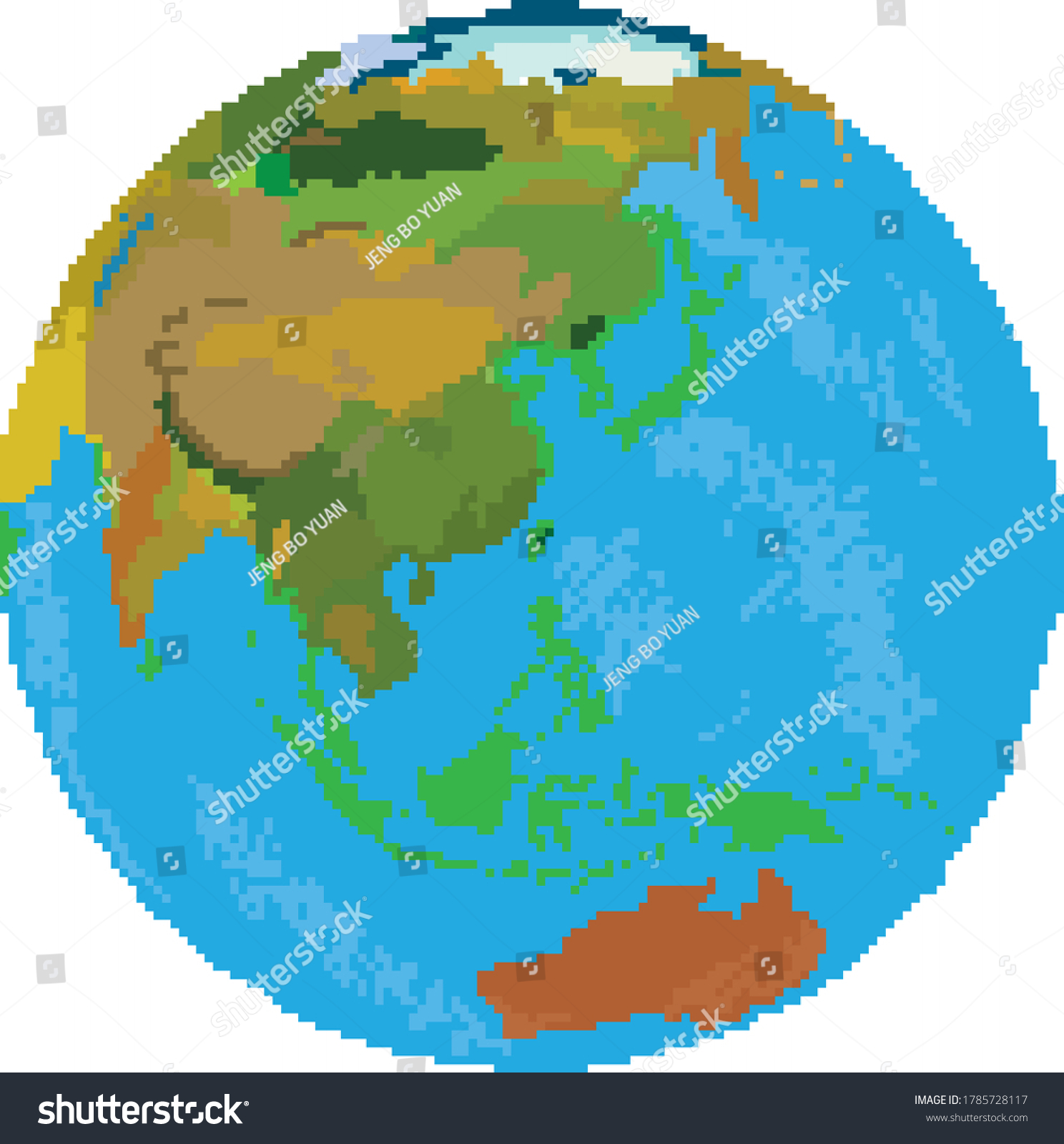 Eight-bit pixel style earth background - Royalty Free Stock Vector ...