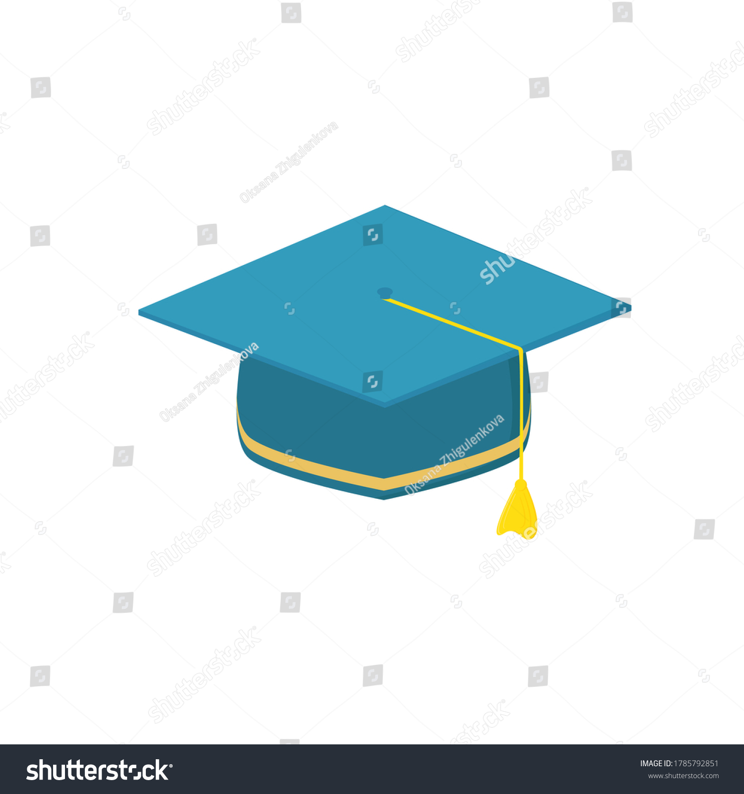 Education Cap on White Background. Student - Royalty Free Stock Vector ...