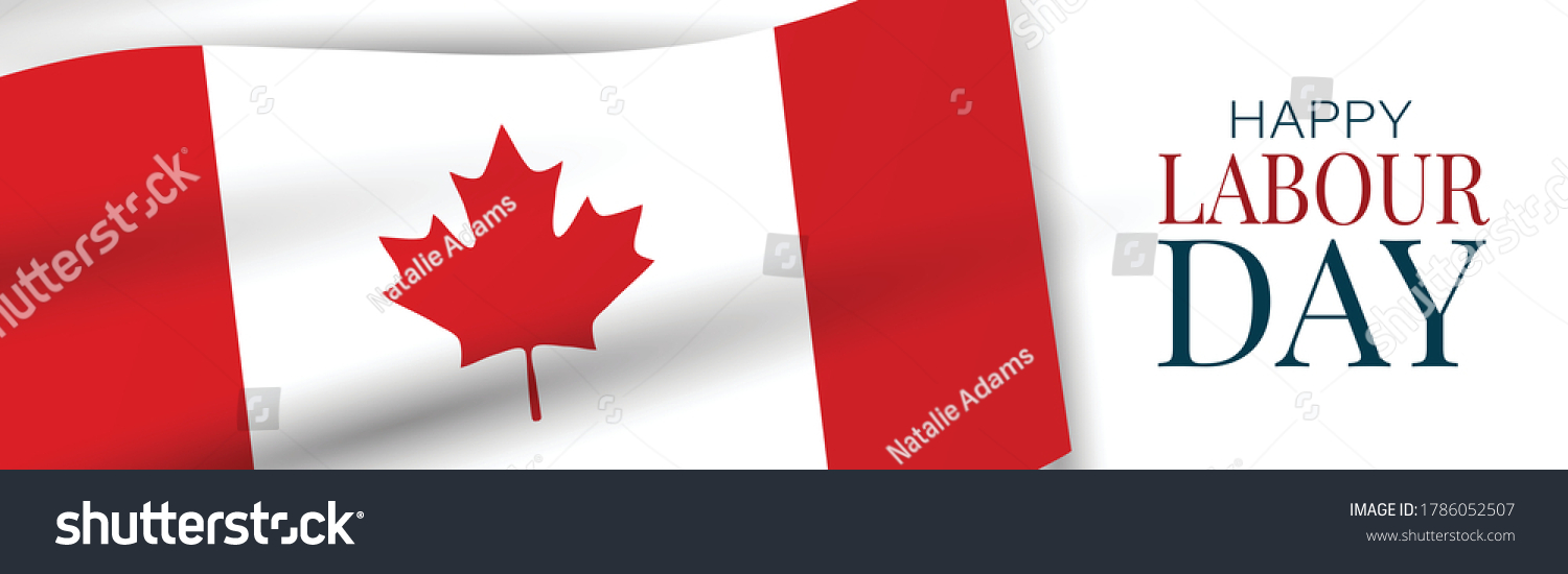 Labour Day banner or header. Canadian red and - Royalty Free Stock ...