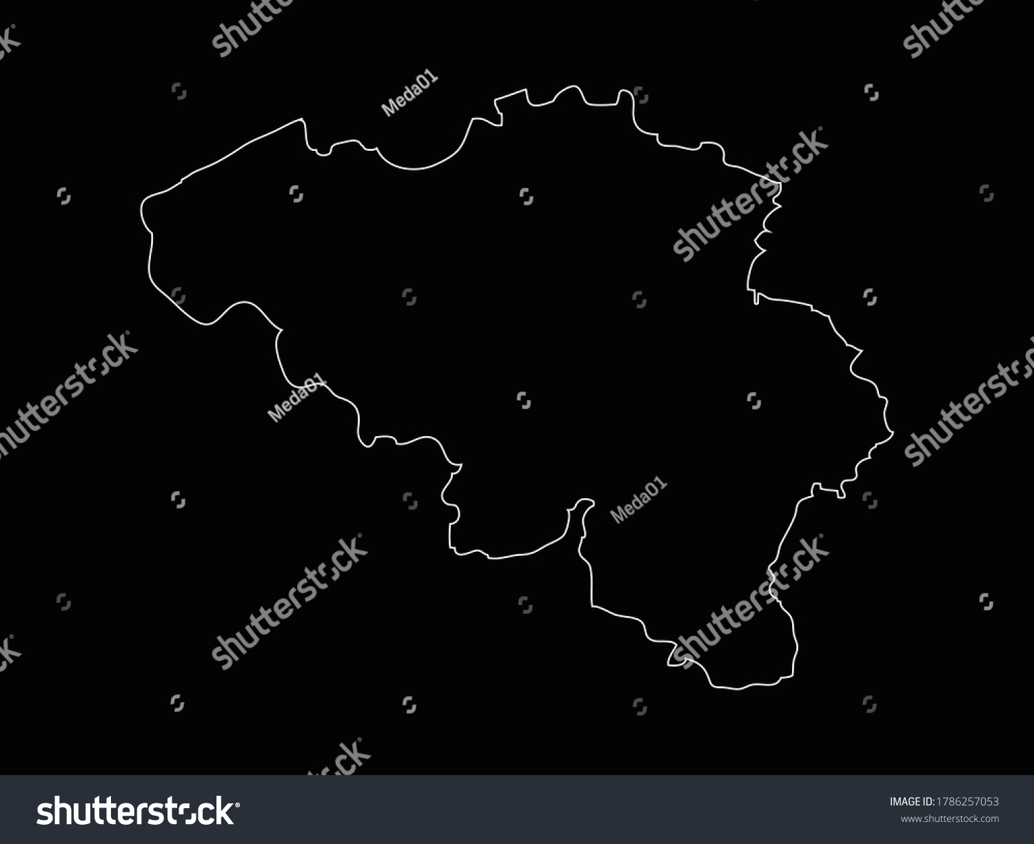 Vector Illustration Of Outline Map Of Belgium On Royalty Free Stock   Avopix 1786257053 