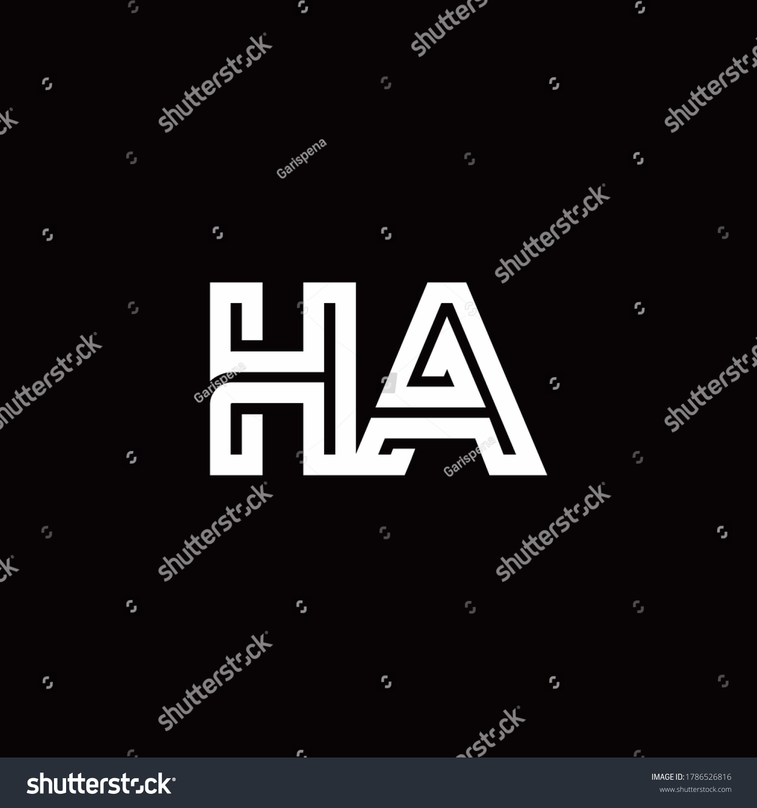 HA monogram logo with abstract line design - Royalty Free Stock Vector ...