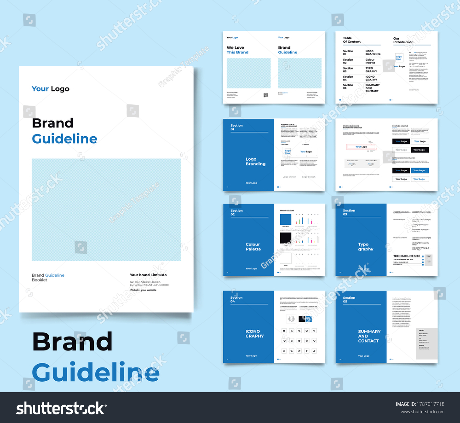 Brand Identity Guideline Template Brand Style Guide Brochure Layout Brand Book Branding Guideline #1787017718