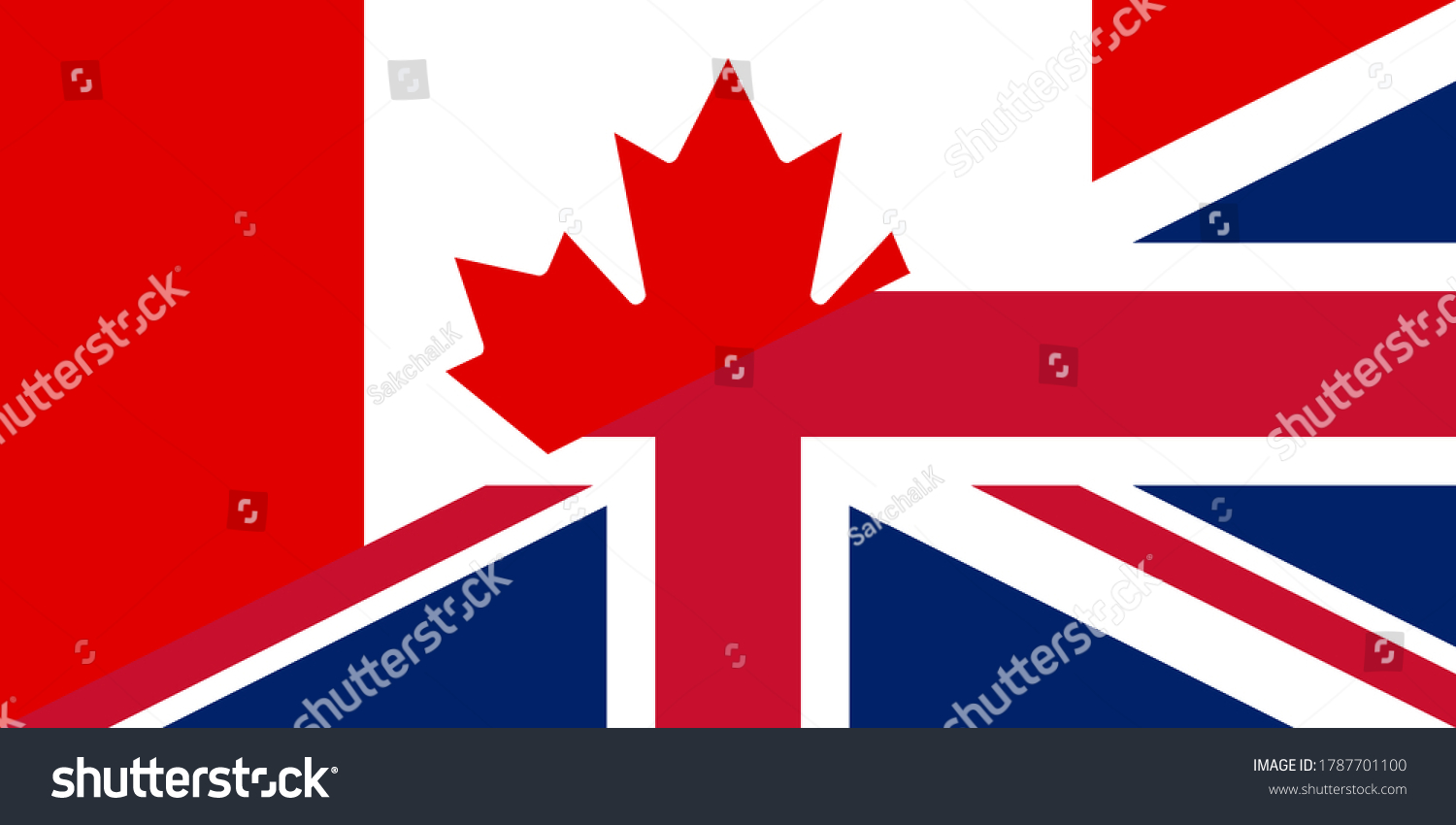 flag of canada and union jack. proportion 1:2 - Royalty Free Stock ...