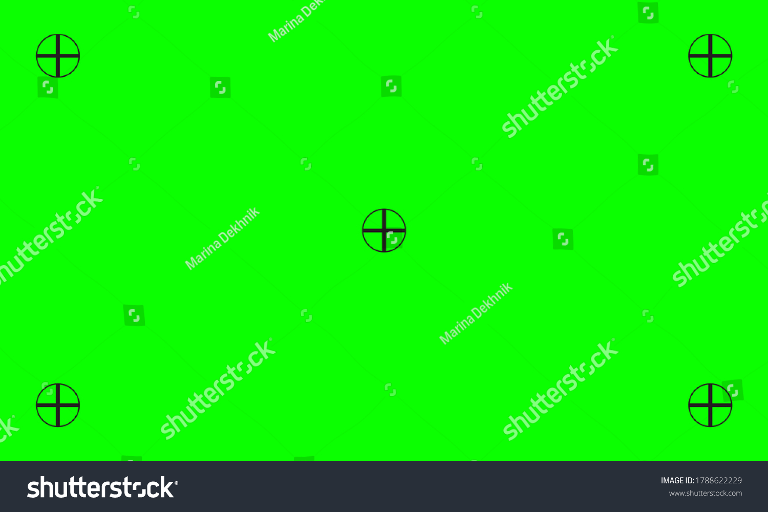 Green screen with VFX motion tracking markers. Royalty Free Stock