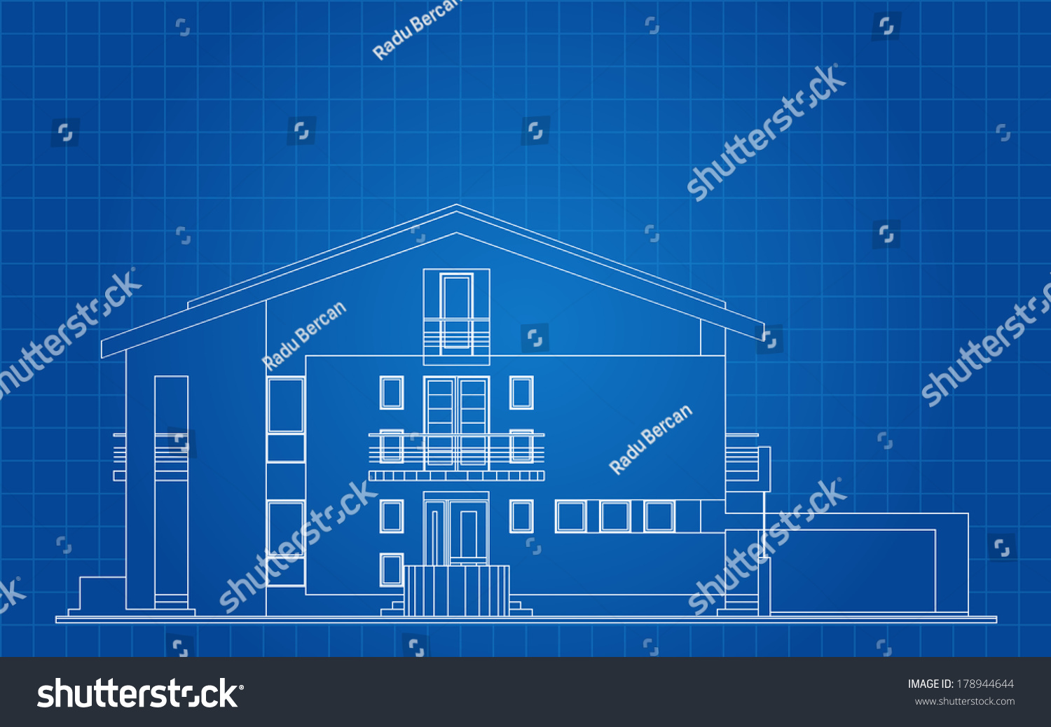 Modern Classic American House Facade - Royalty Free Stock Vector ...