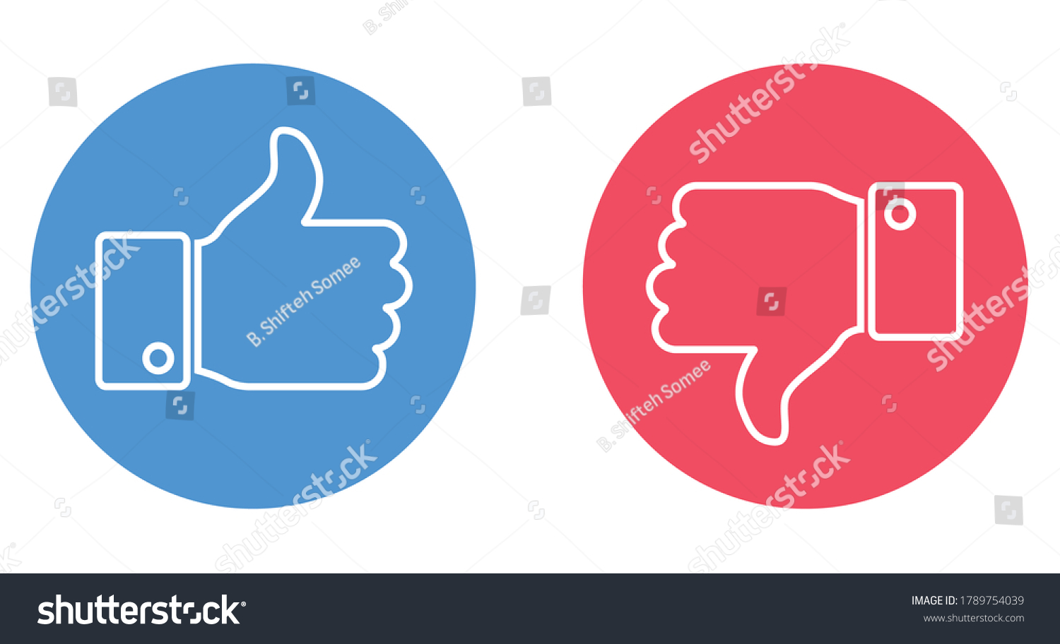 Like and dislike flat icons in circle. Thumbs up - Royalty Free Stock ...